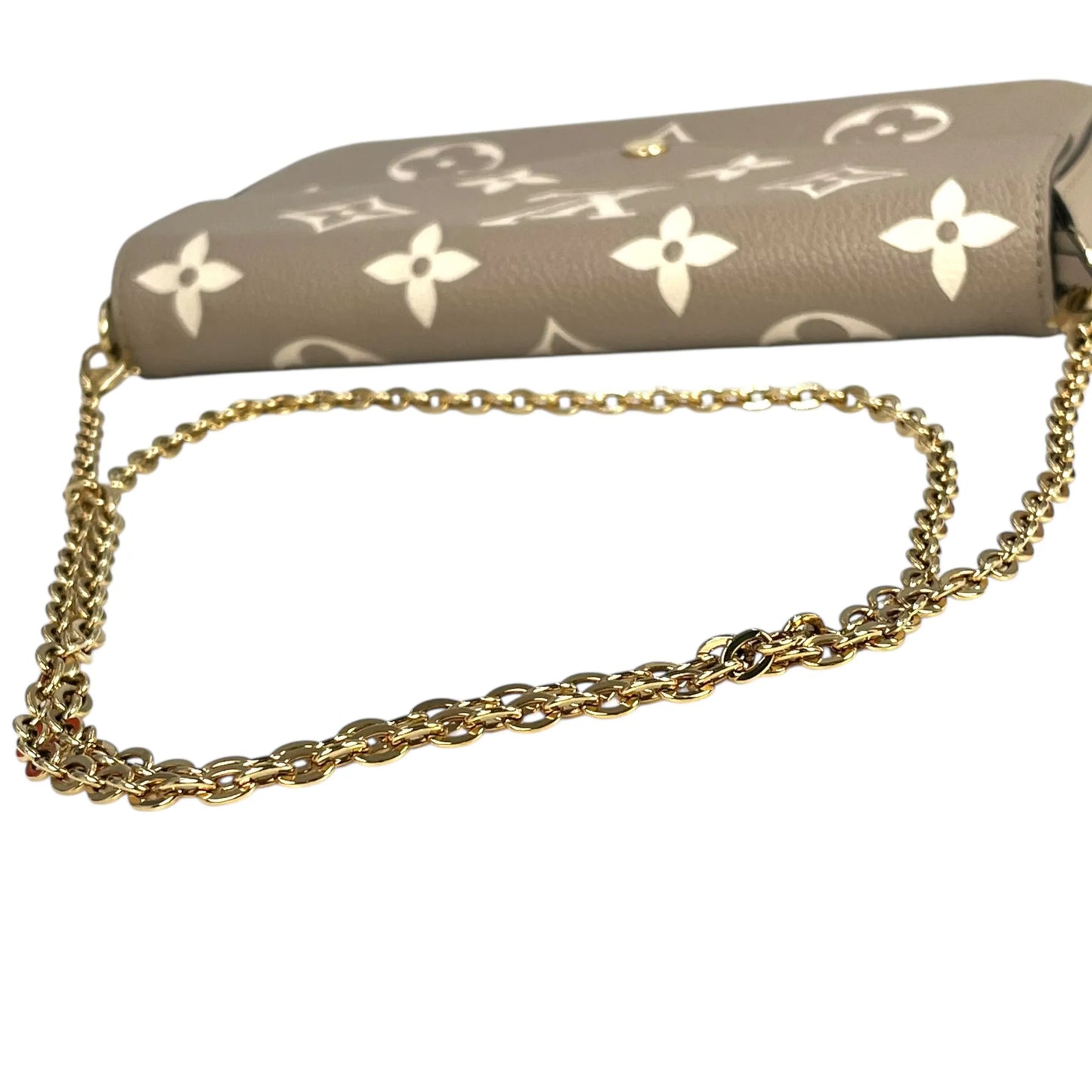 LOUIS VUITTON Pochette Felicie Monogram Empreinte Chain Wallet - Beige