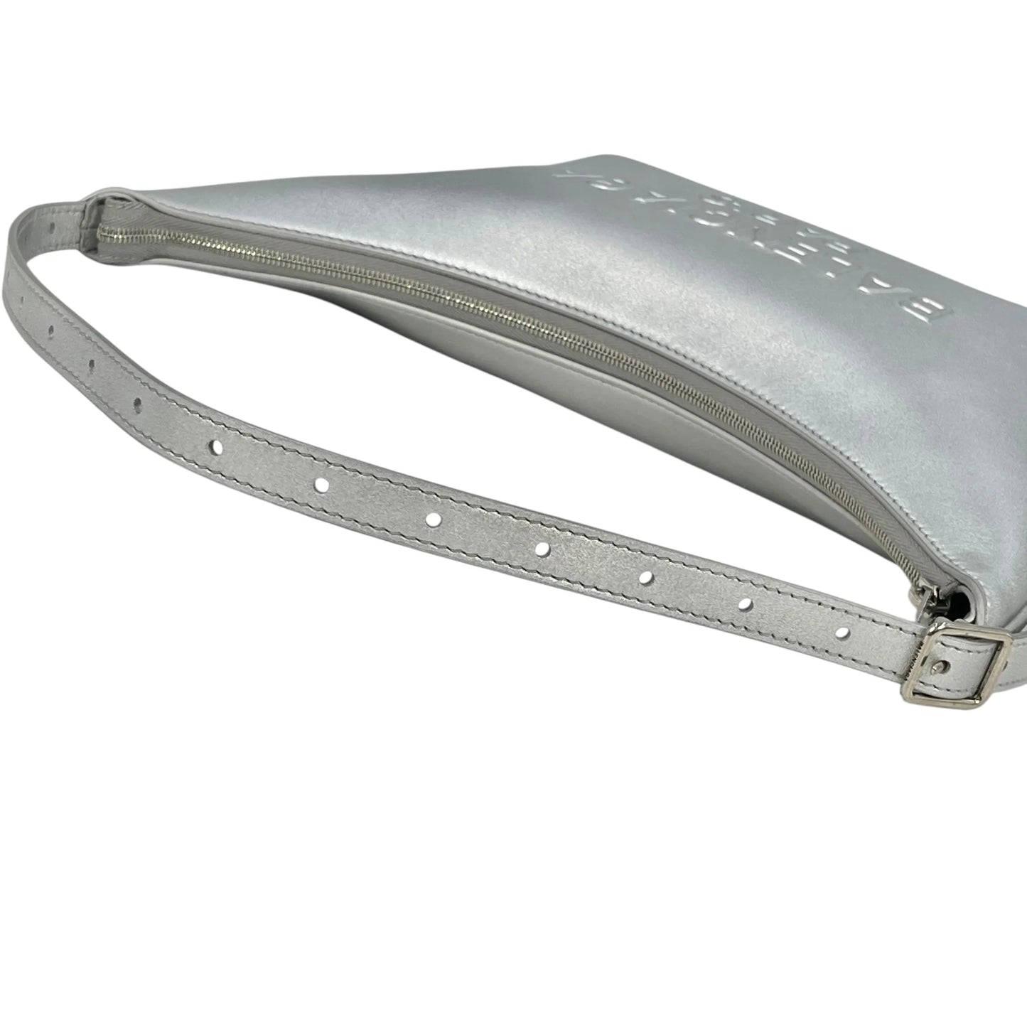 BALENCIAGA Mary Kate Leather Shoulder Bag - Silver