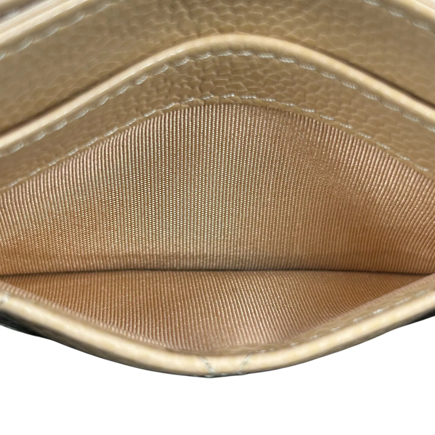 CHANEL Caviarskin Classic Flap Card Case - Beige