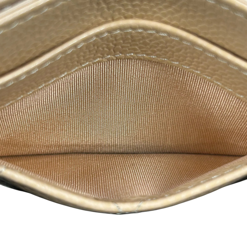 CHANEL Caviarskin Classic Flap Card Case - Beige