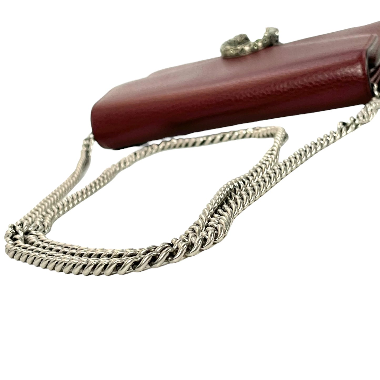 GUCCI Dionysus GG Supreme Chain Wallet - Red