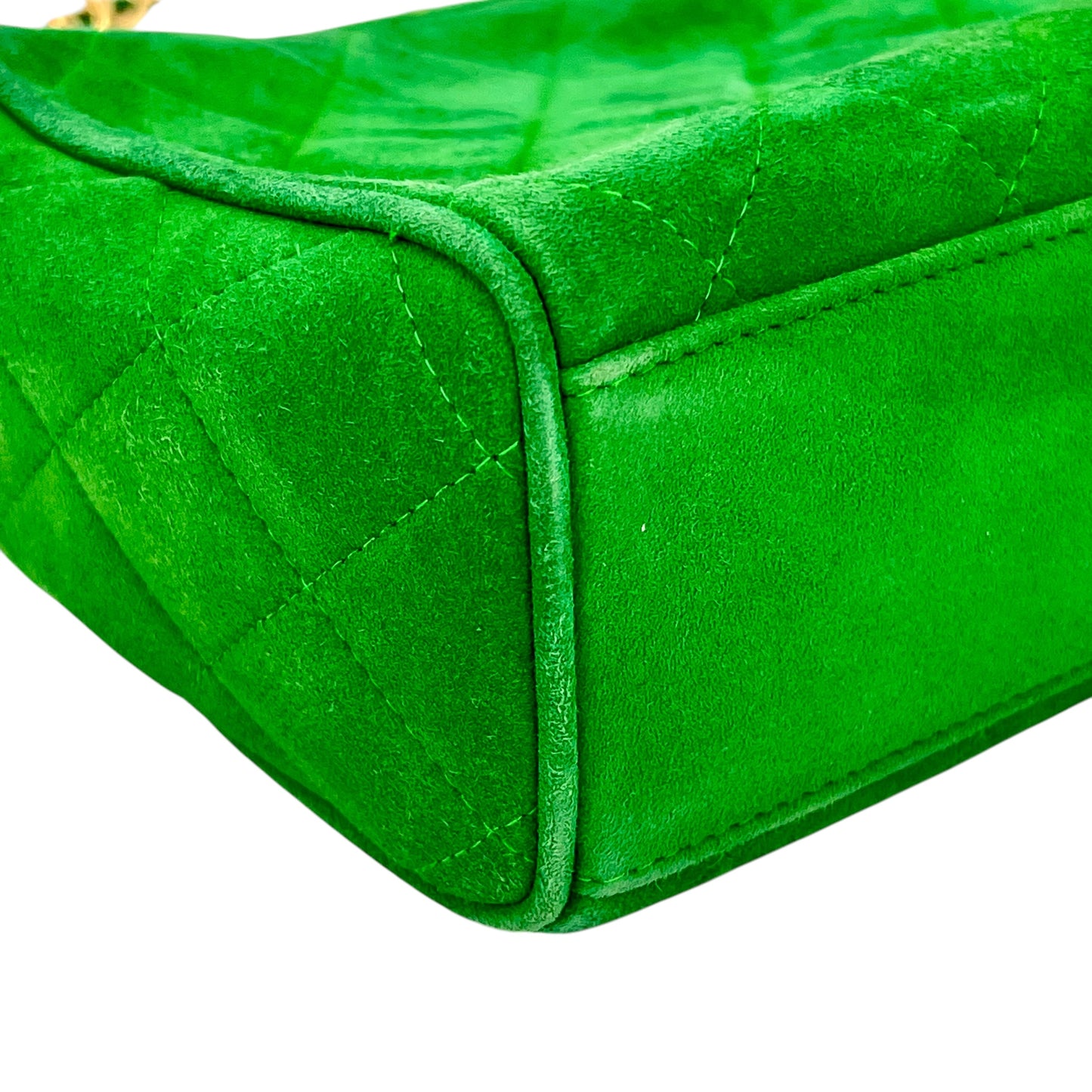 CHANEL Fringed Charm Chain Shoulder Green