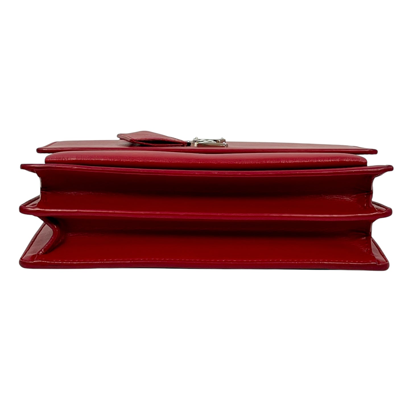 Salnt Laurent Sunset Leather Chain Shoulder Bag Red
