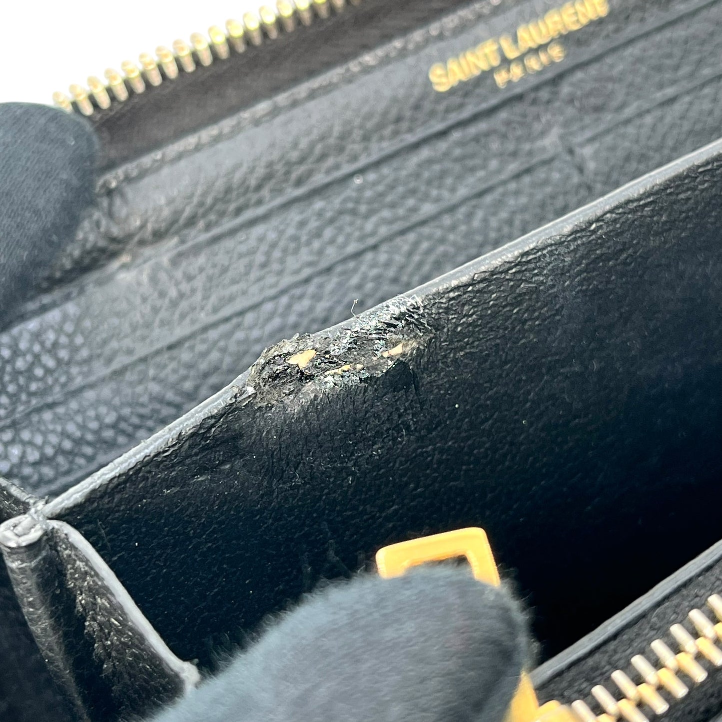 Saint Laurent YSL logo leather Round zip wallet