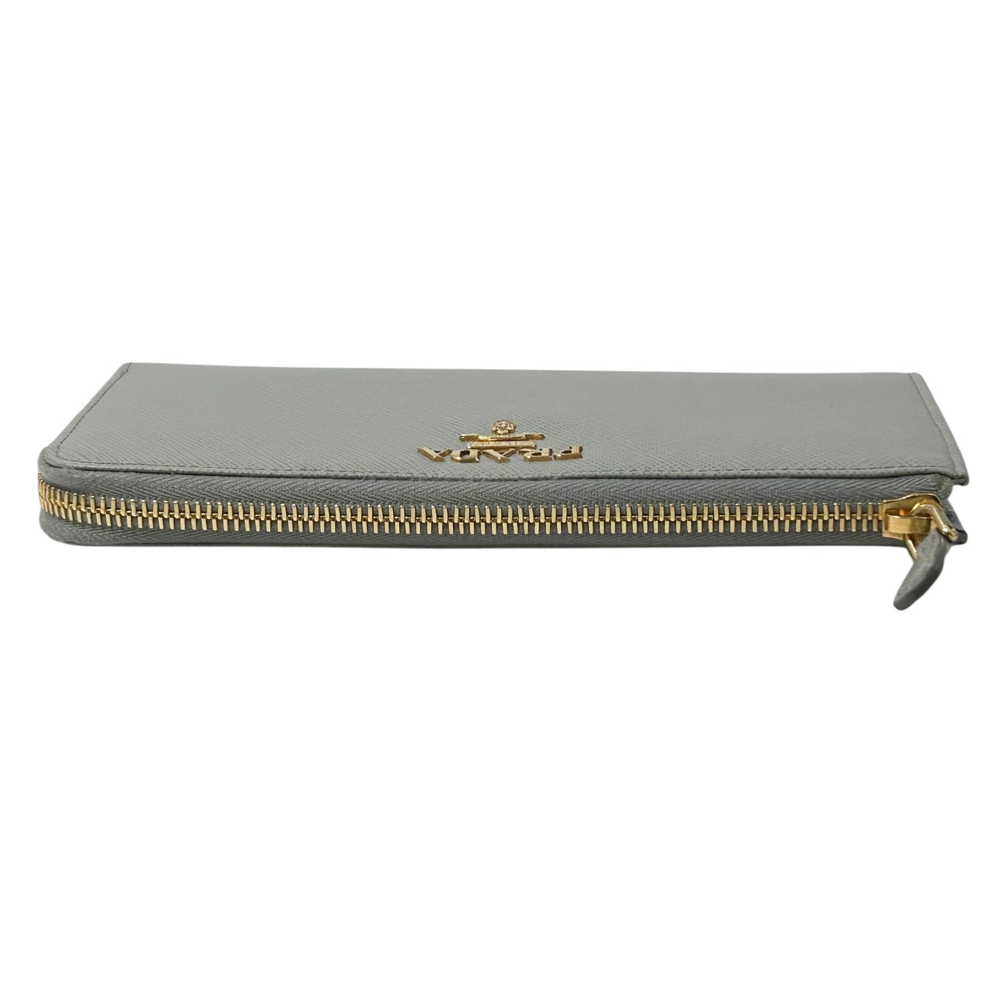 PRADA Saffiano Leather Metal Long Wallet