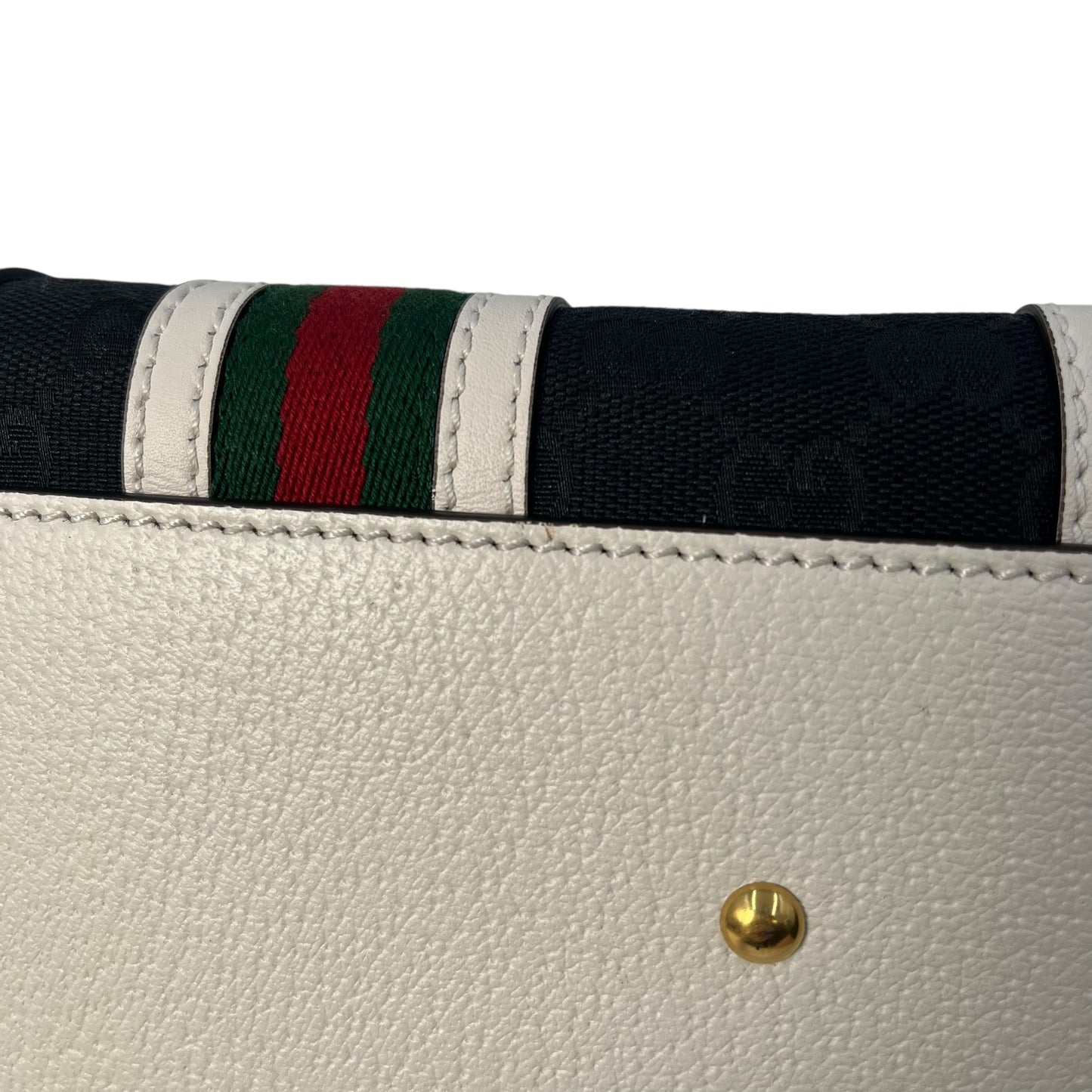 GUCCI GG Canvas Leather Hand Bag Shoulder Bag