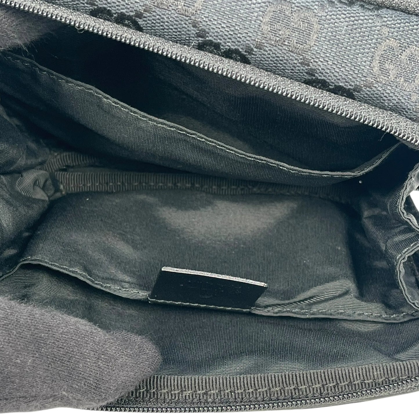 GUCCI GG Canvas Shoulder Pouch Mini Bag - Black