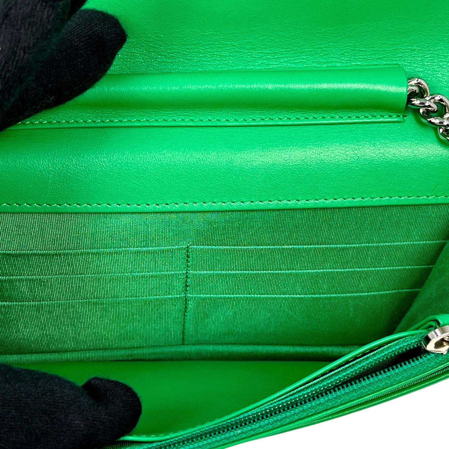 CHANEL Boy Chanel Chain Wallet Shoulder Bag - Green