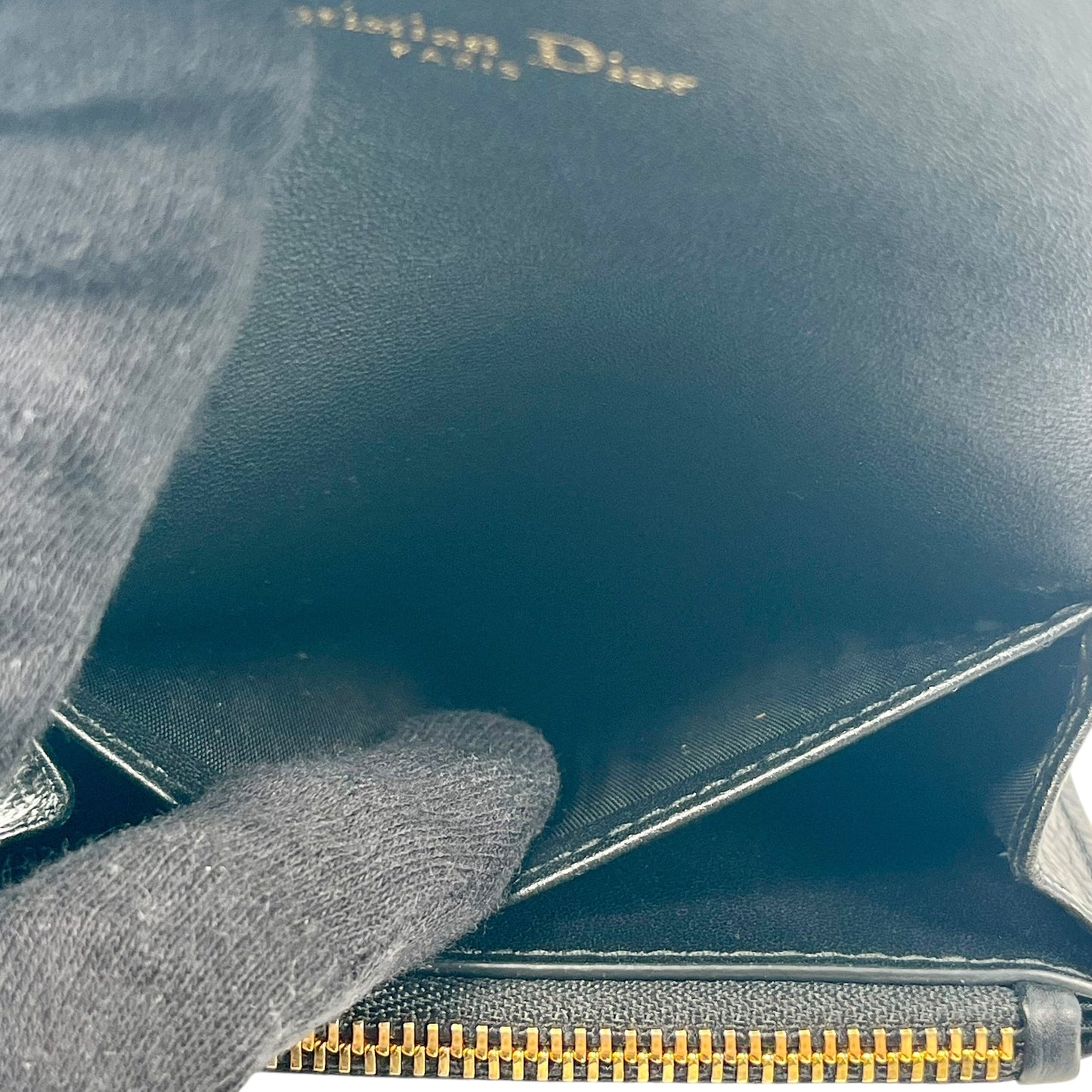Dior Caro XS Compact Wallet - Black