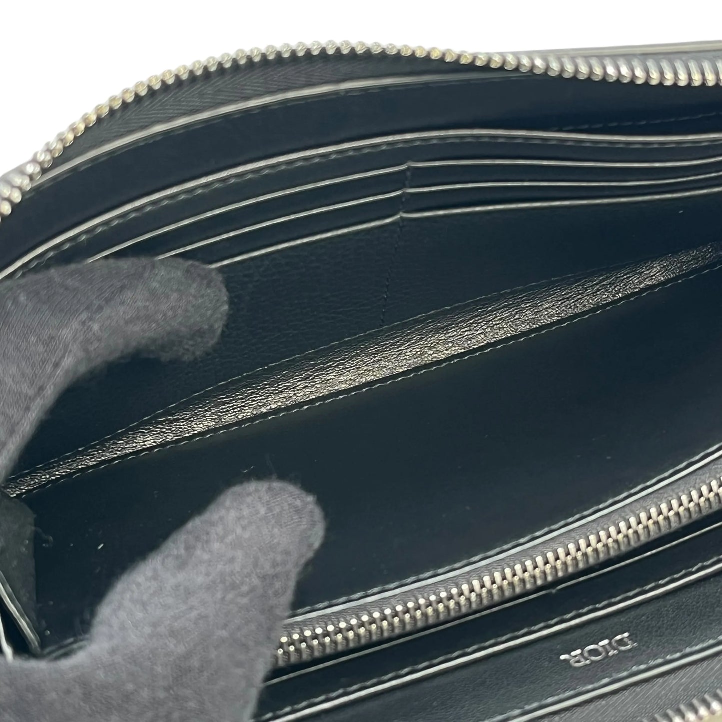 Dior CD Icon Round Zipper Long Wallet - Black