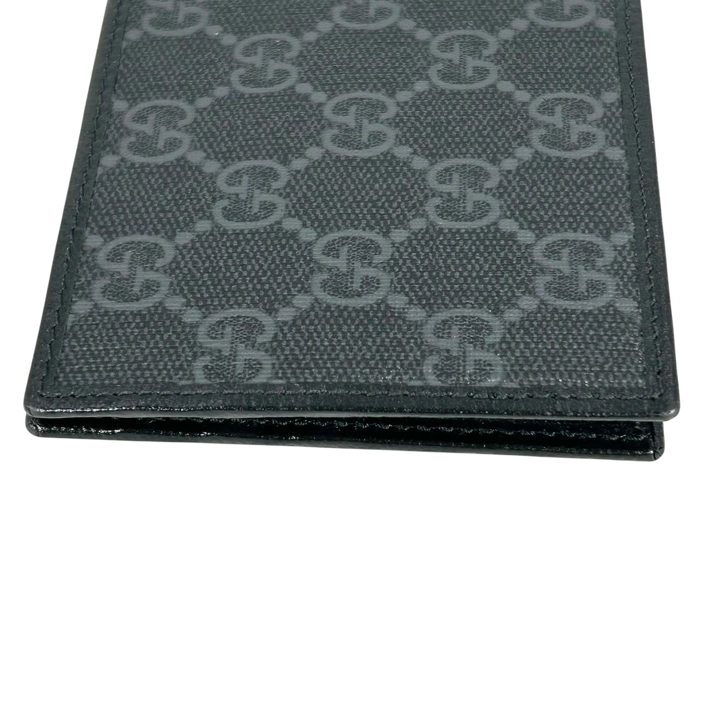 GUCCI Interloking G GG Supreme Money Clip Compact Wallet - Black