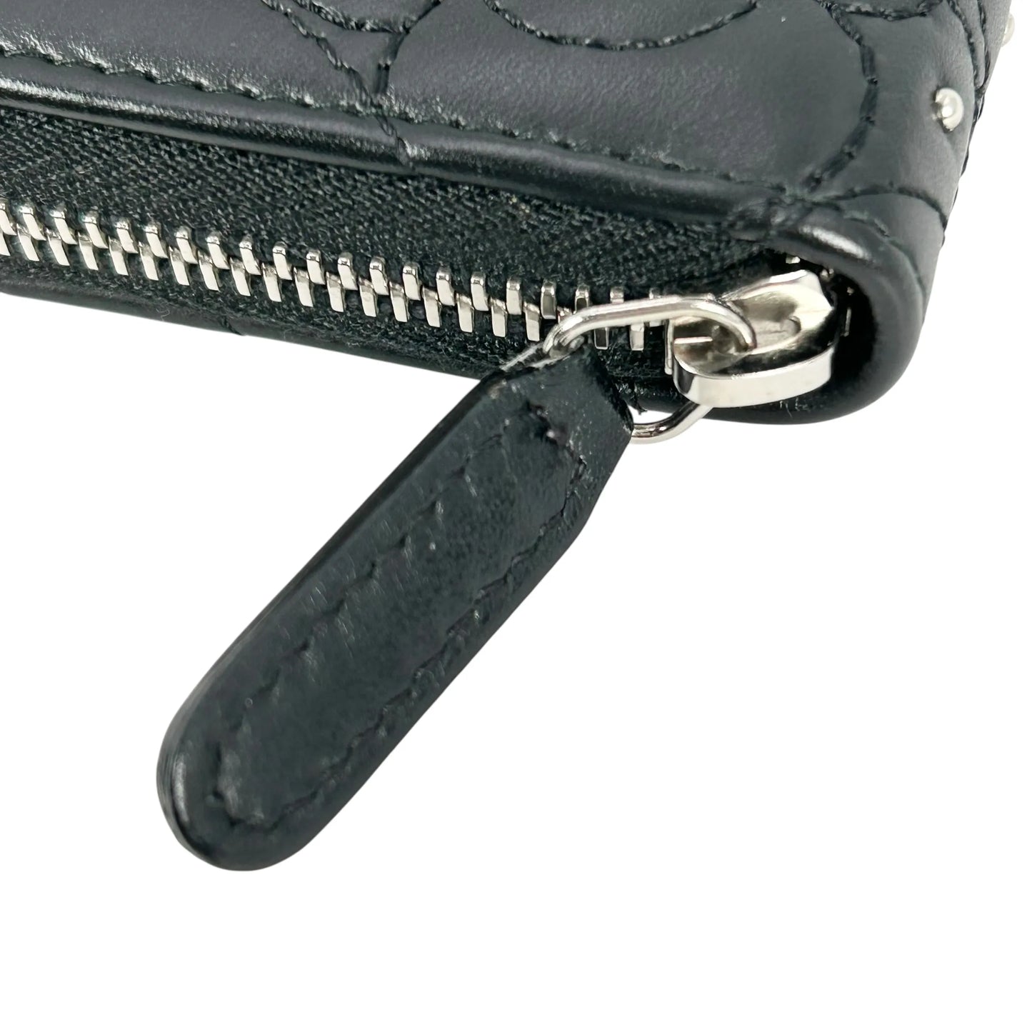 CHANEL Camellia Coin Purse Card Case Wallet - Black