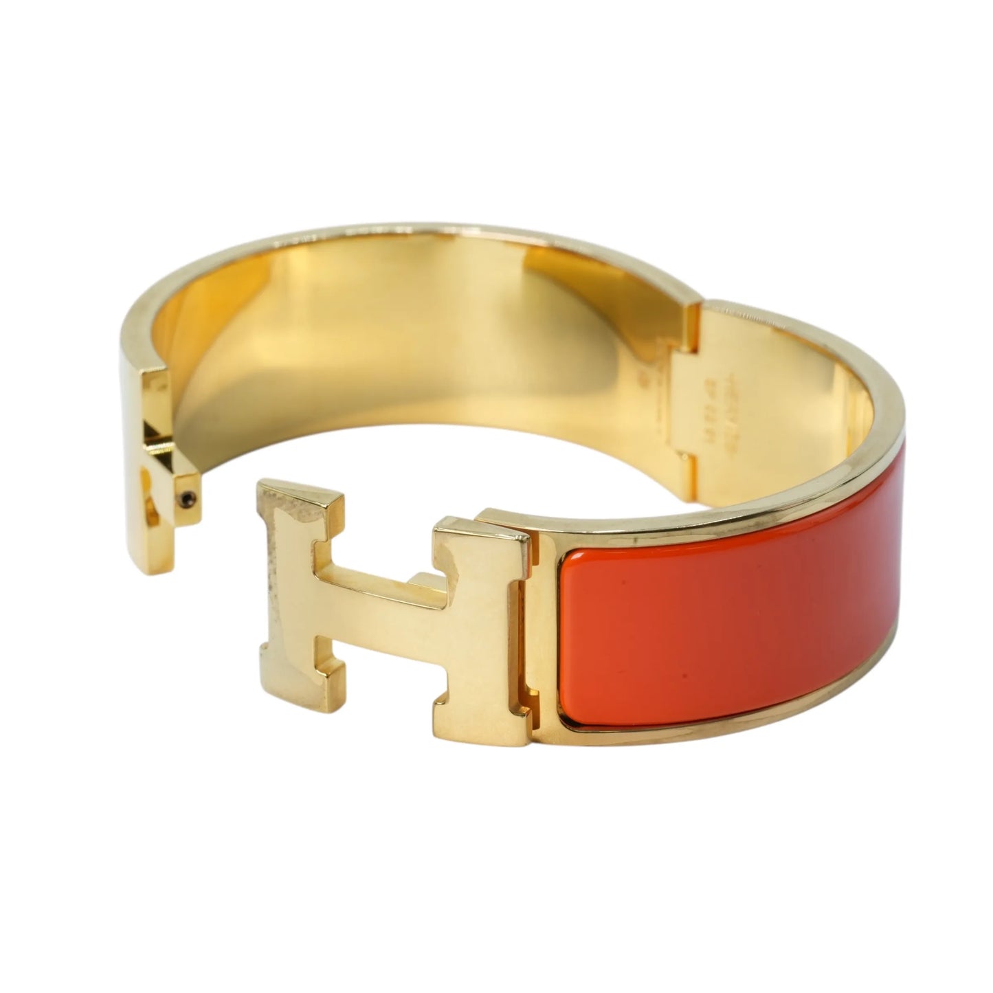 HERMES Clic Clac H Enamel GM Orange Bracelet Accessories