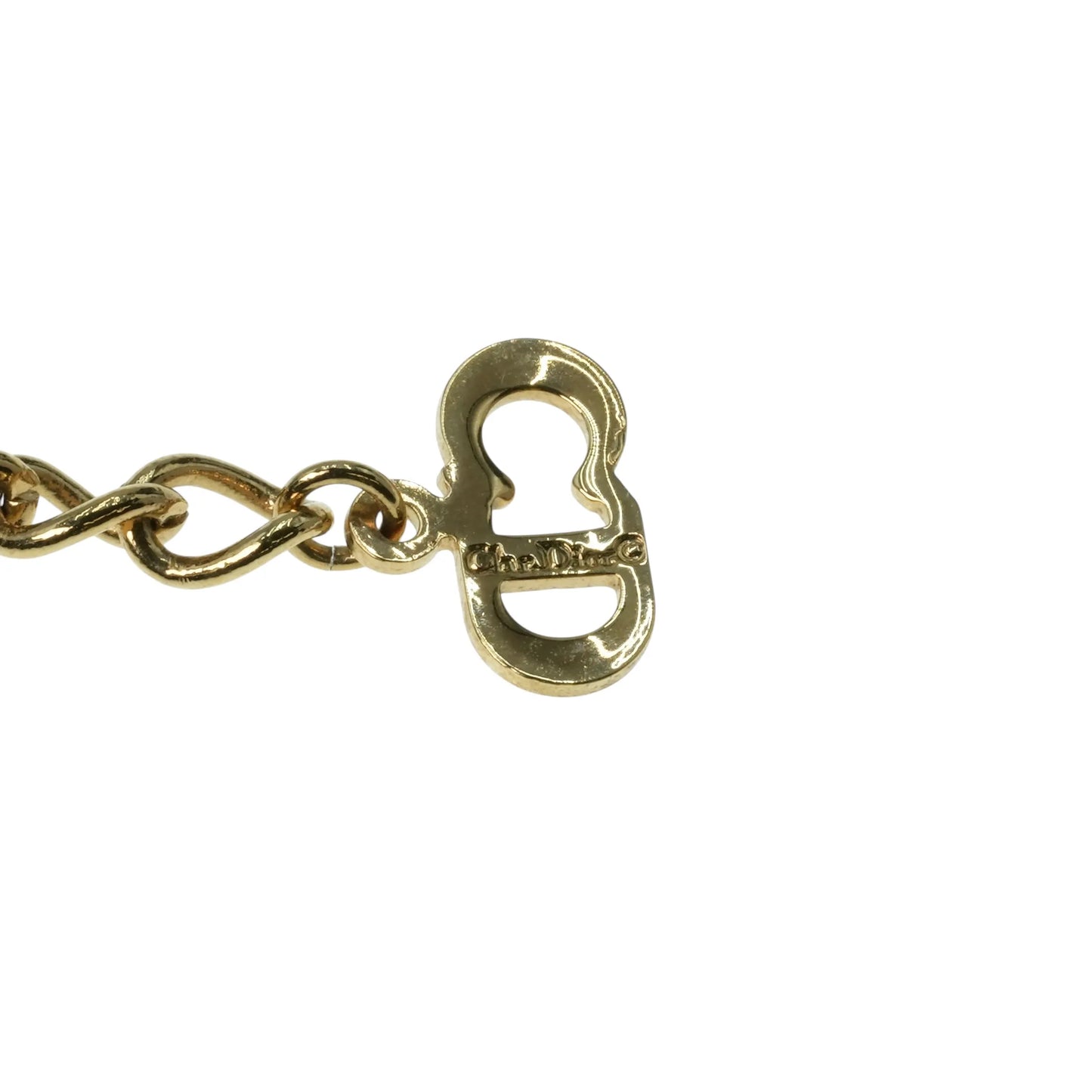 Dior CD Logo Rhinestone Necklace - Gold Plated - 31809