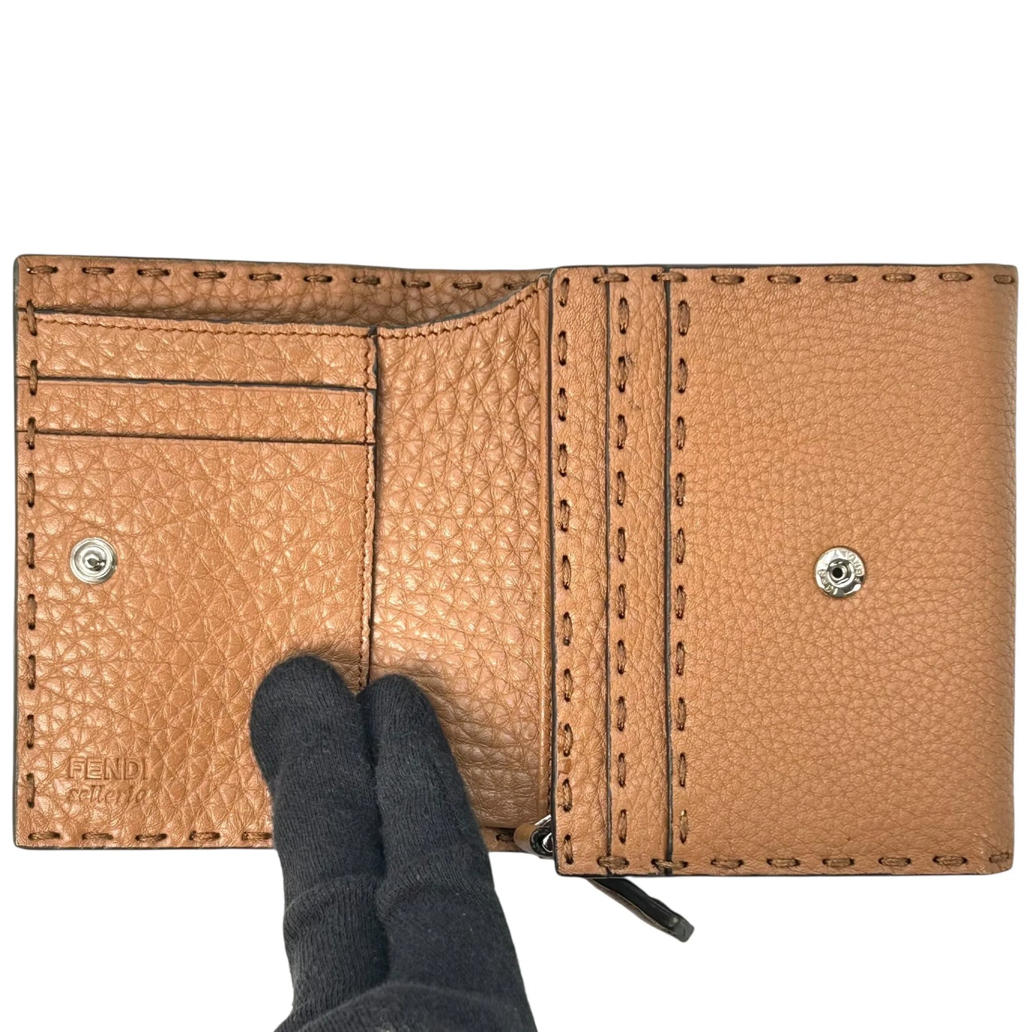 FENDI Selleria Compact Wallet - Brown