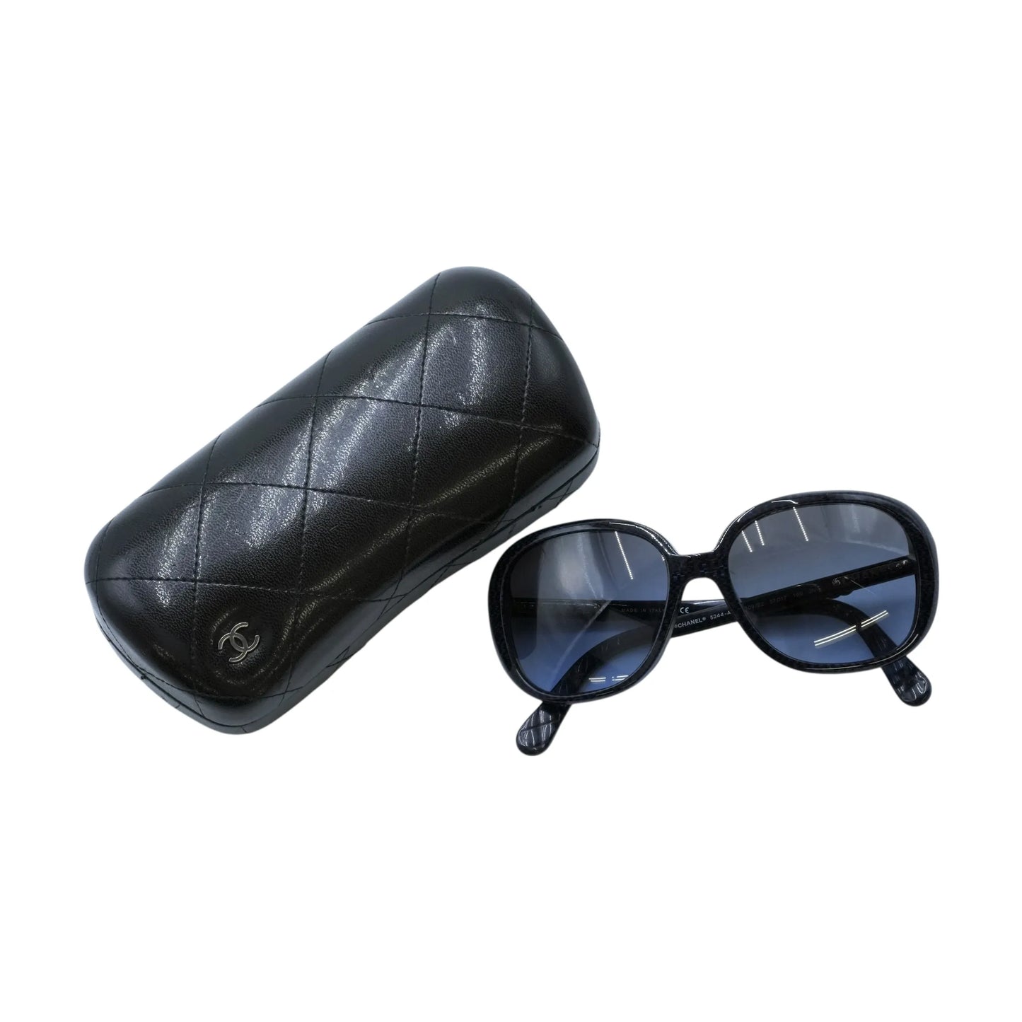 CHANEL CC Logo Blue Frame Sunglasses - Blue - 34485