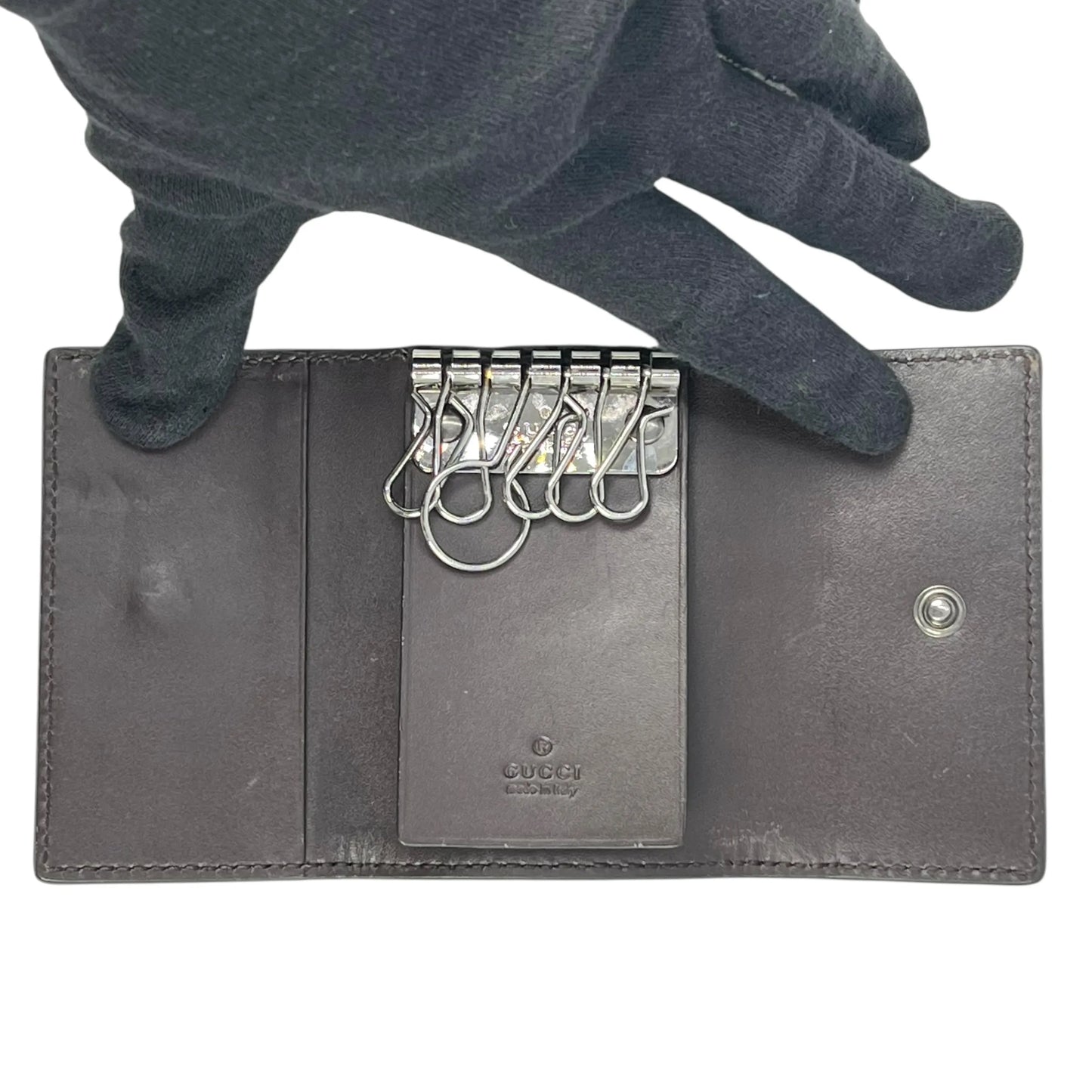 GUCCI Guccissima Key Case - Darkbrown