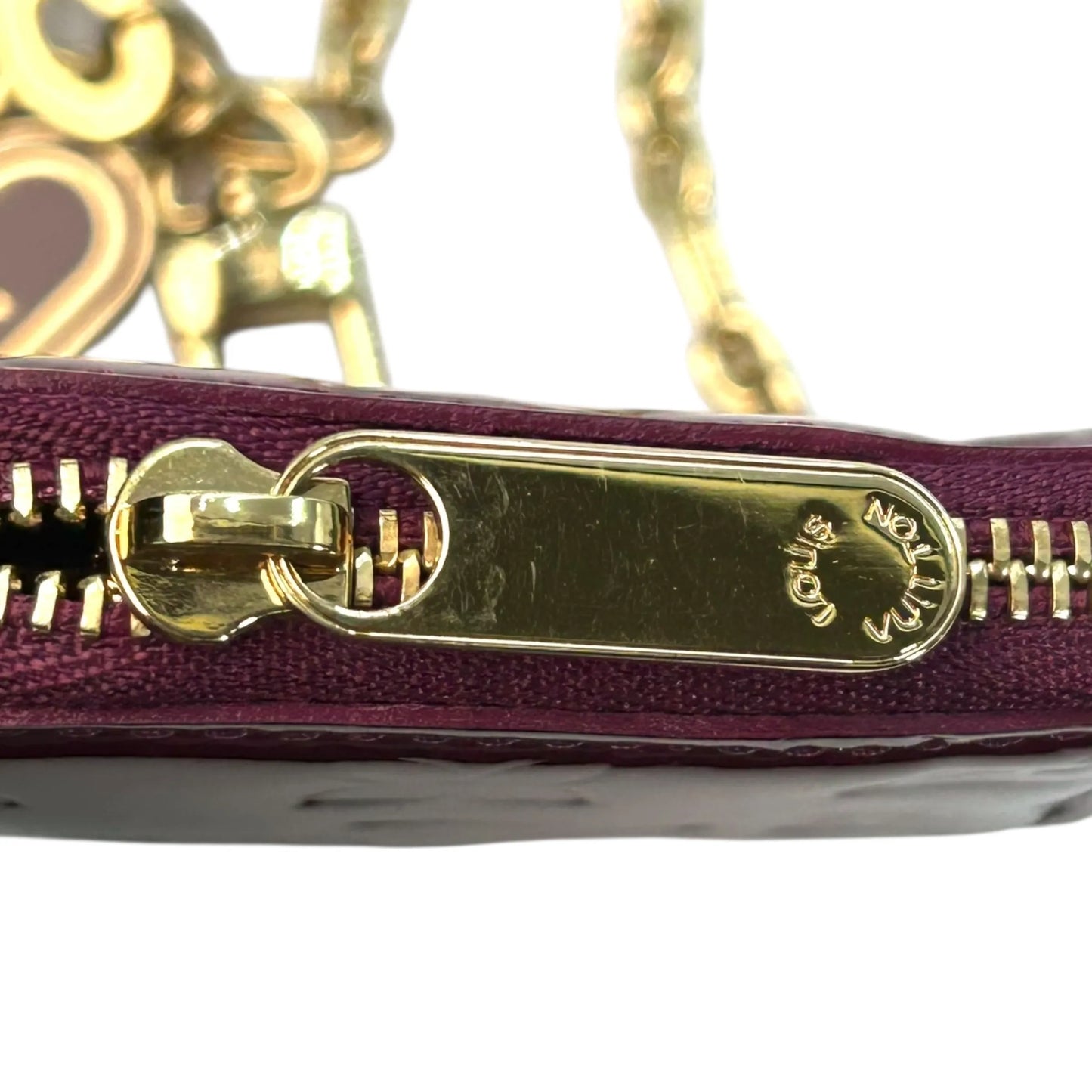 Louis Vuitton Porte Monnaie Coeur Vernis Coin Case - Purple