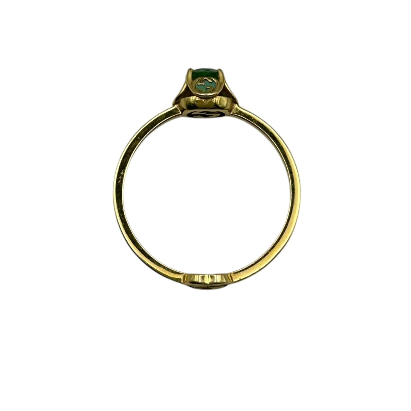 GUCCI Interlocking G Tormaline Ring 18KYG Jewelry