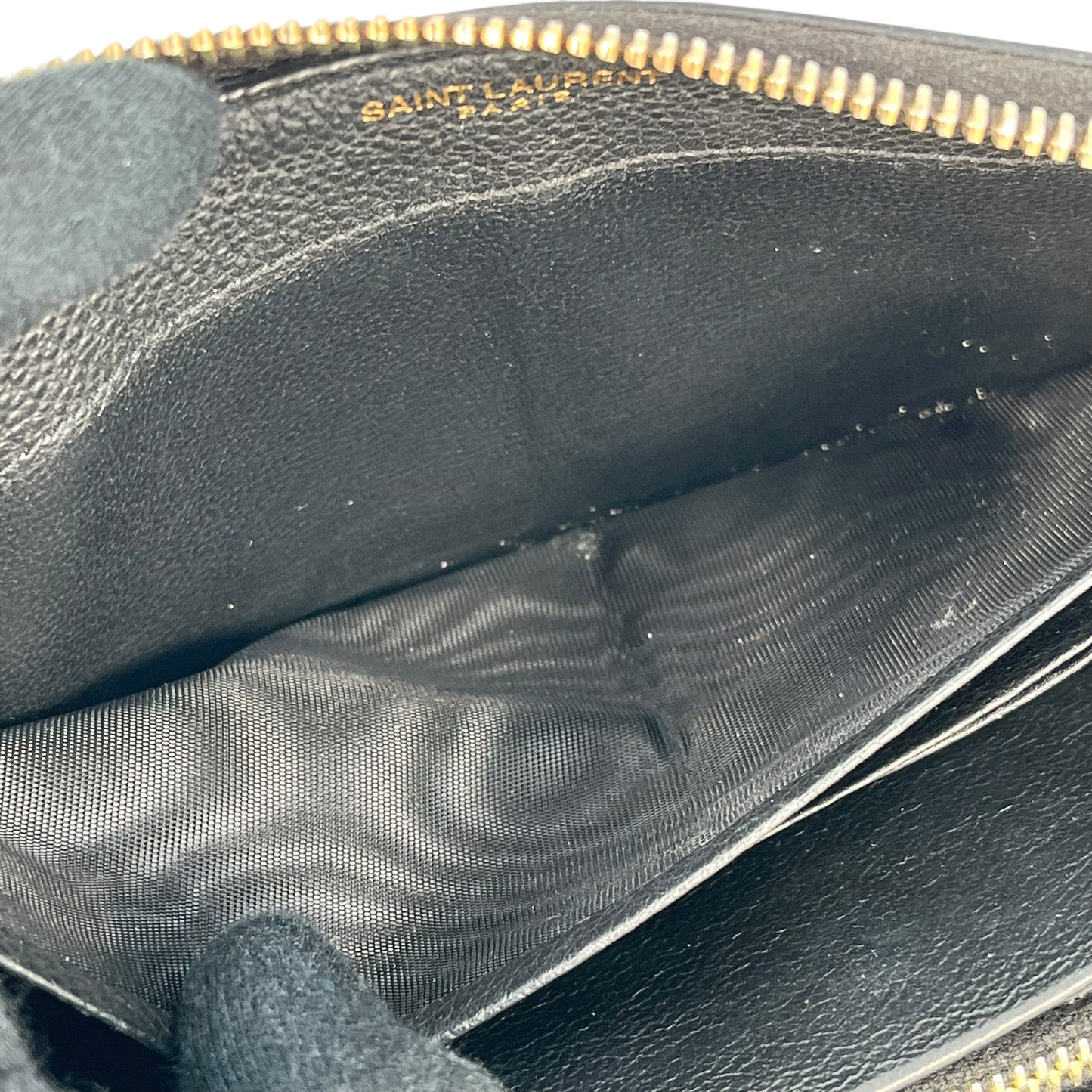 Saint Laurent YSL logo leather Round zip wallet