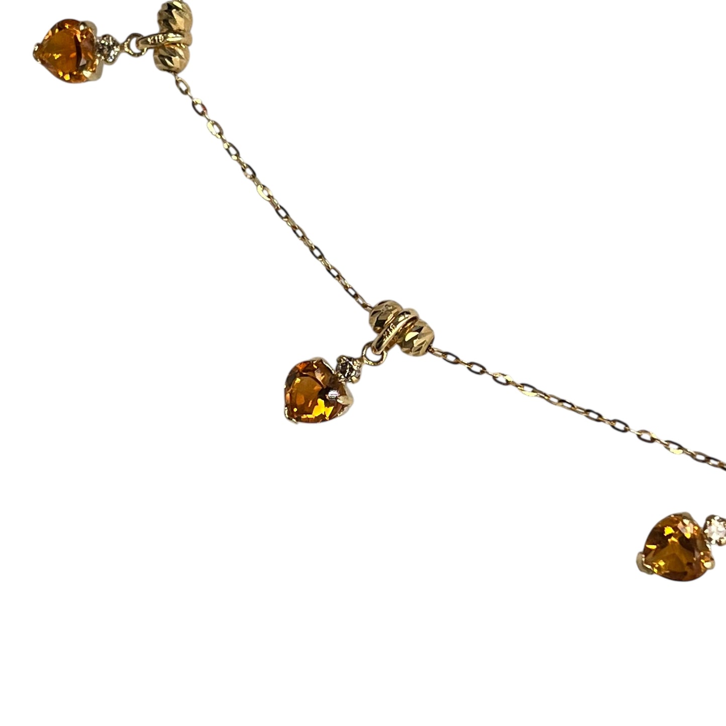Diamond and Peridot Stones Necklace Yellow Gold