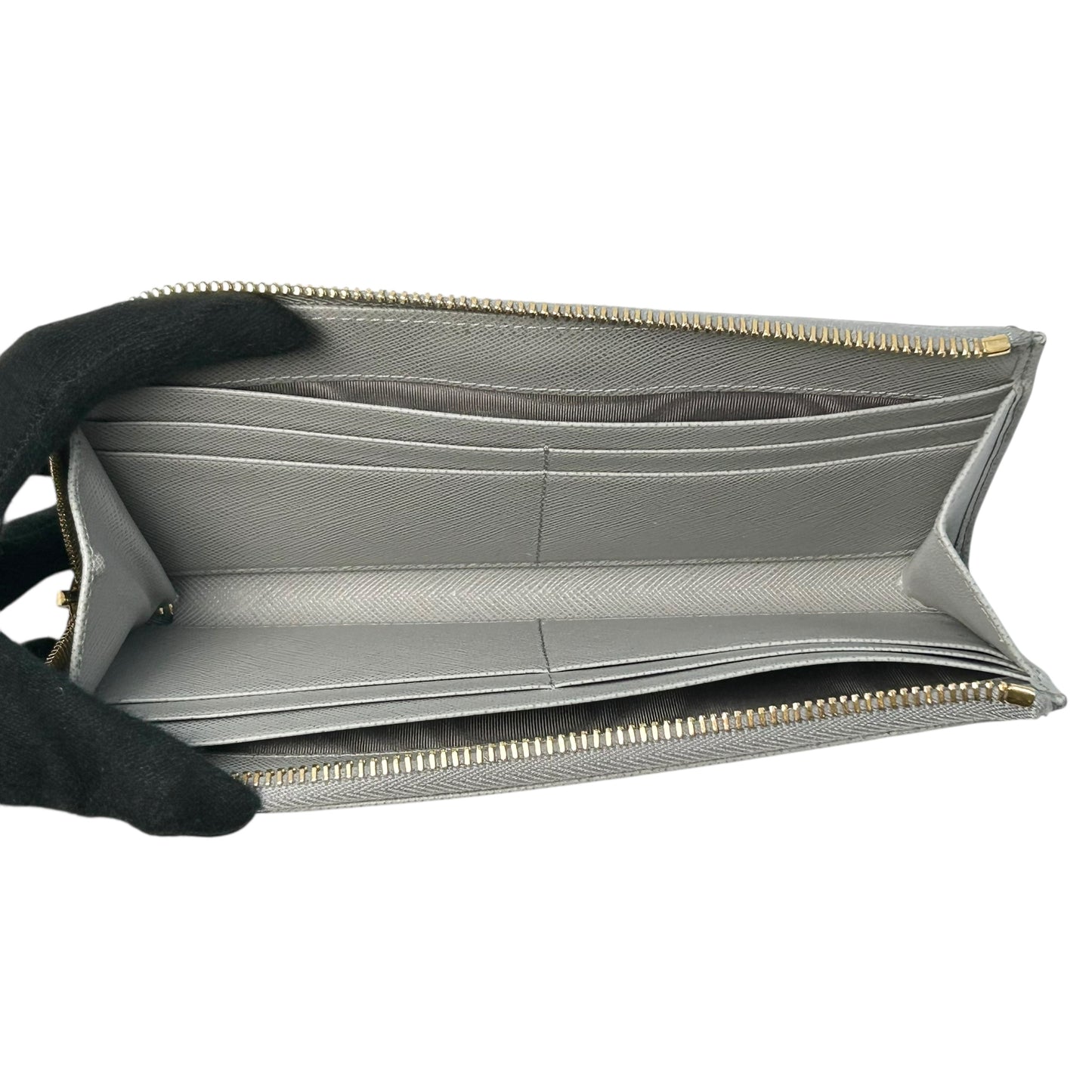 PRADA Saffiano Leather Metal Long Wallet