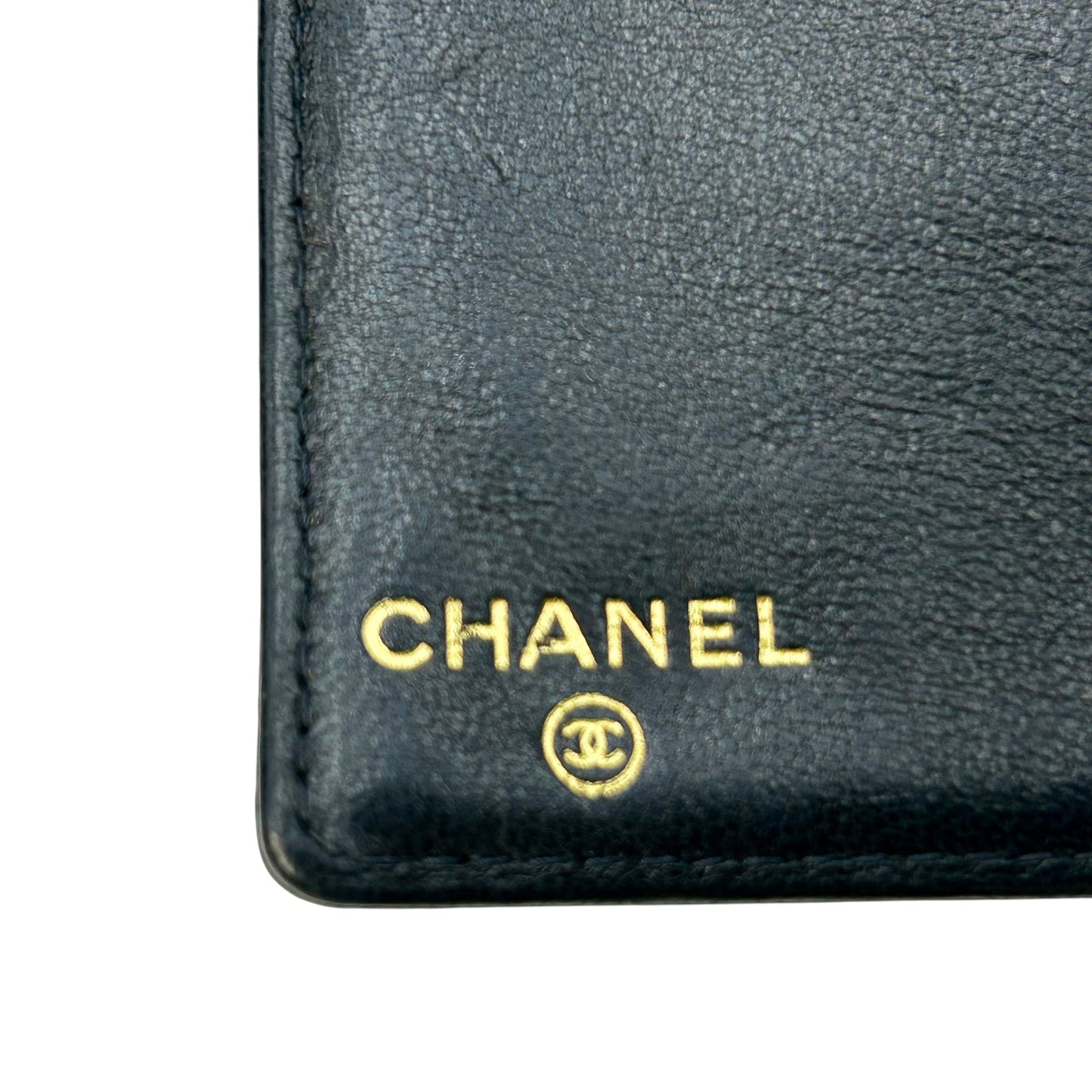 CHANEL Caviar Skin Coco Mark Kiss Lock Long Wallet - Black