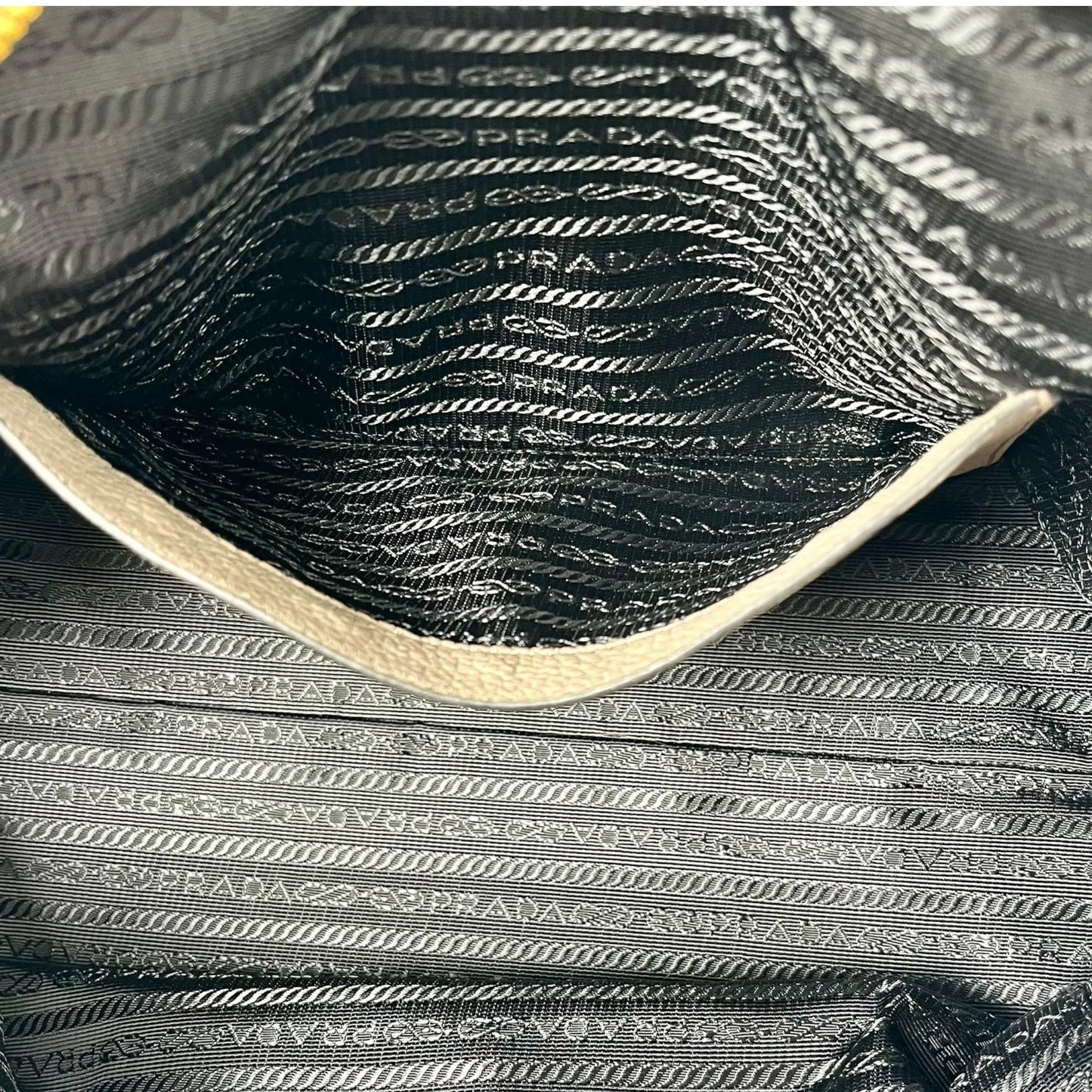 PRADA Vitello Leather Hand Bag - Gray