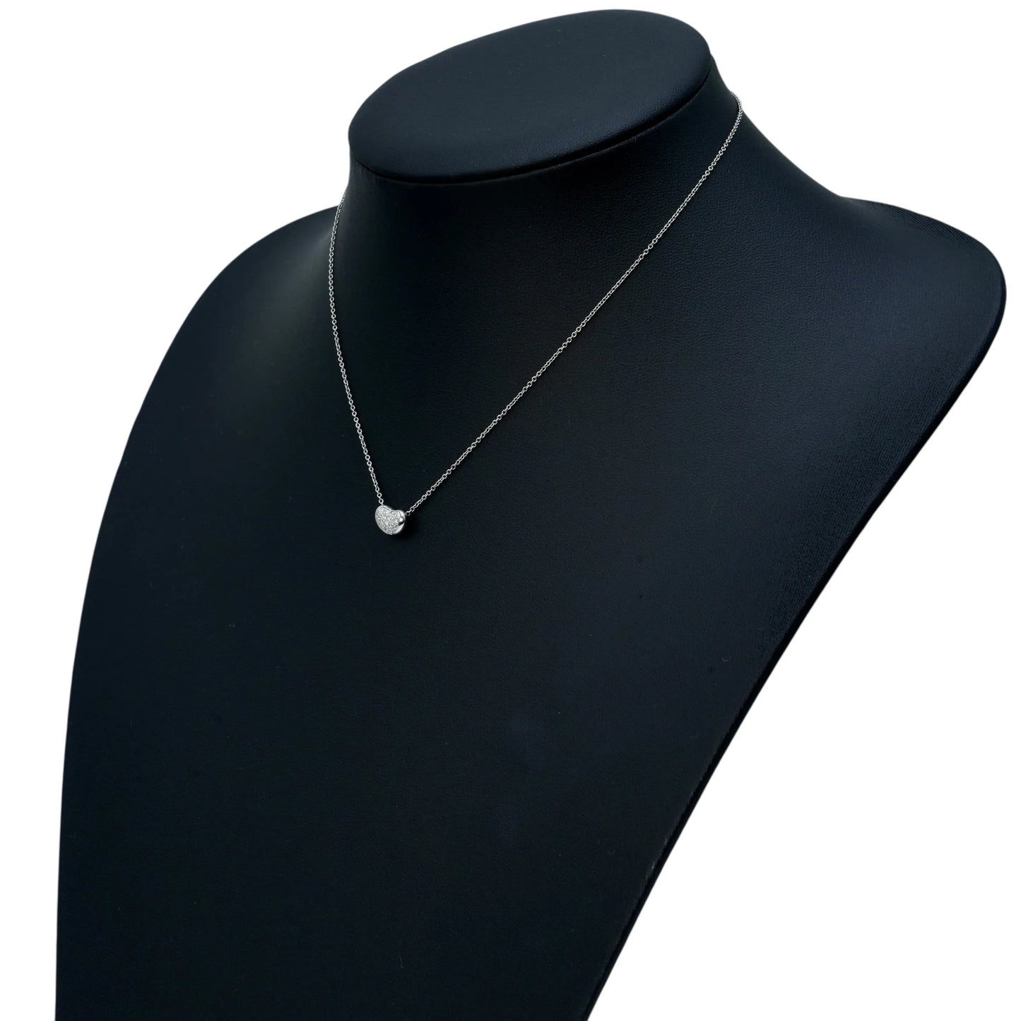 Tiffany Bean Design Diamond Pendant Necklace Pt950
