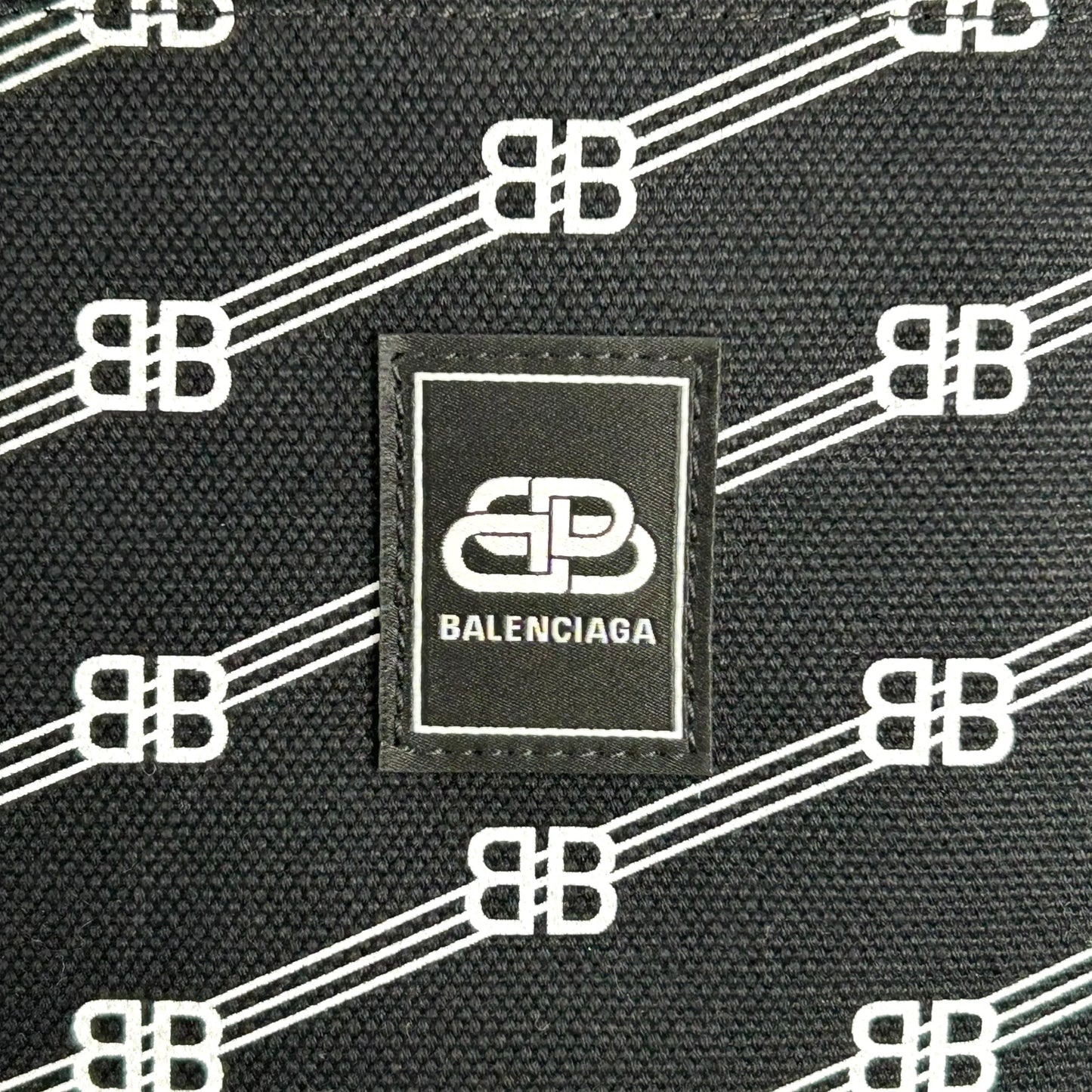 Balenciaga Large BB Monogram Hand Bag Tote Bag - Black