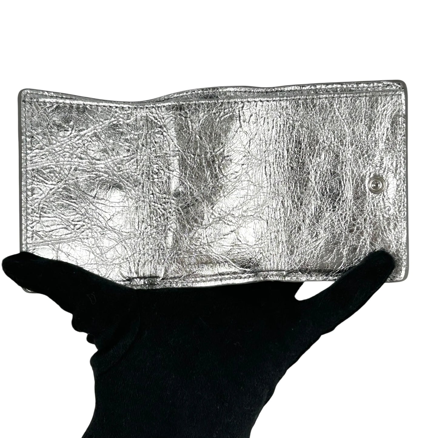 BALENCIAGA Papier Miini Compact Wallet - Silver