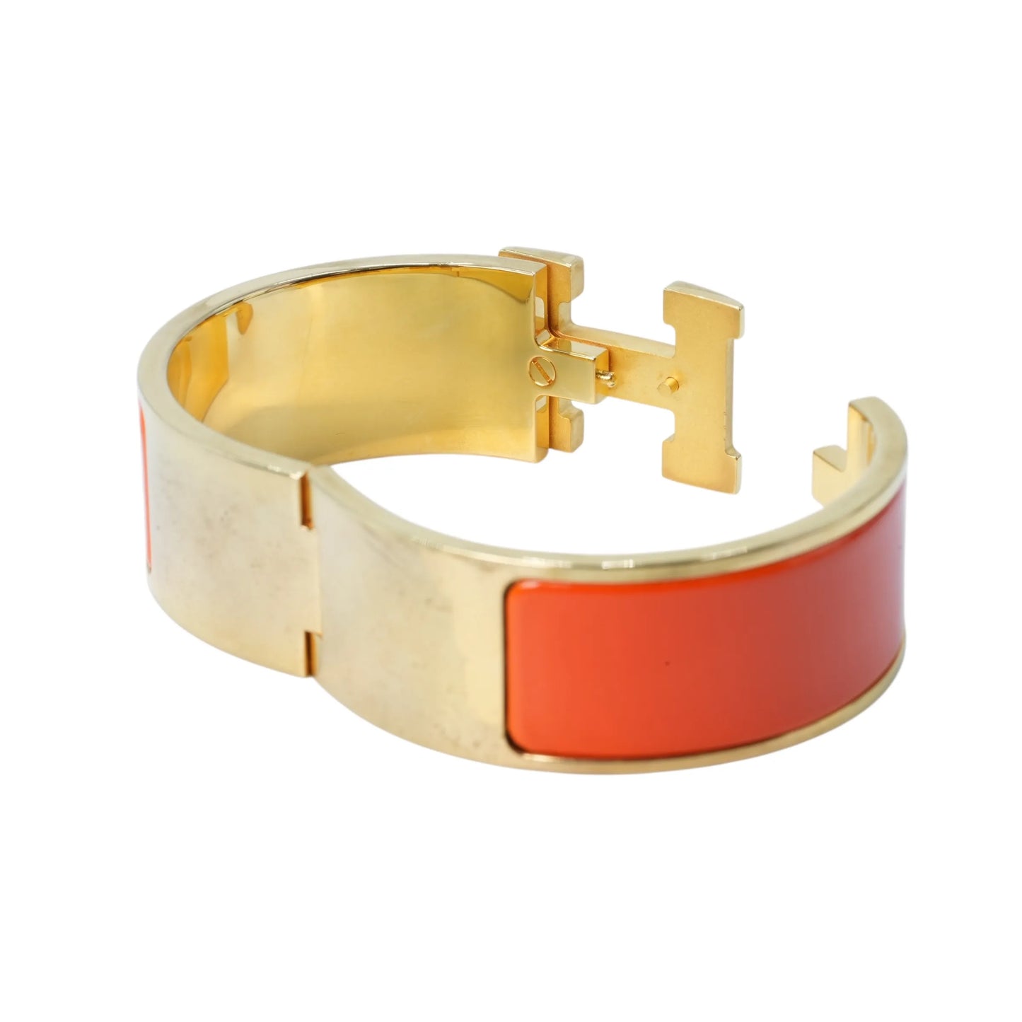 HERMES Clic Clac H Enamel GM Orange Bracelet Accessories