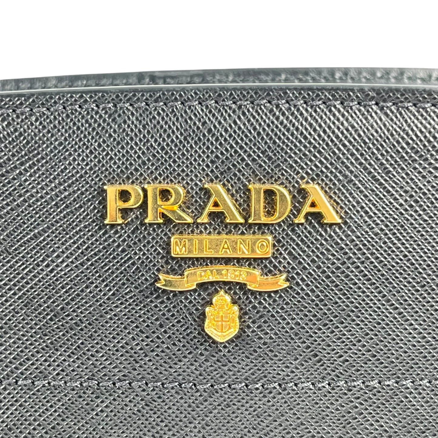 PRADA Esplanade Saffiano Leather Shoulder Bag - Black