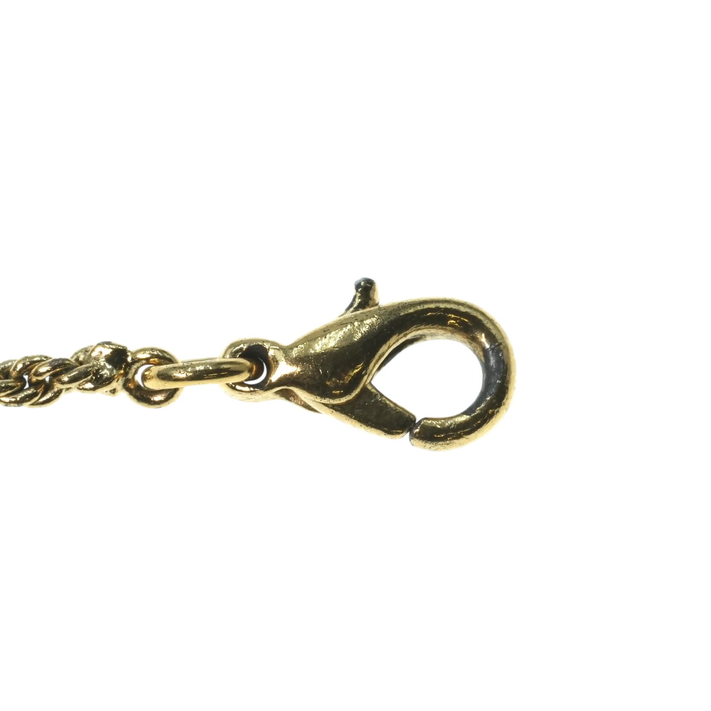 Dior Rhinestone Mini Logo Necklace - Gold Plated