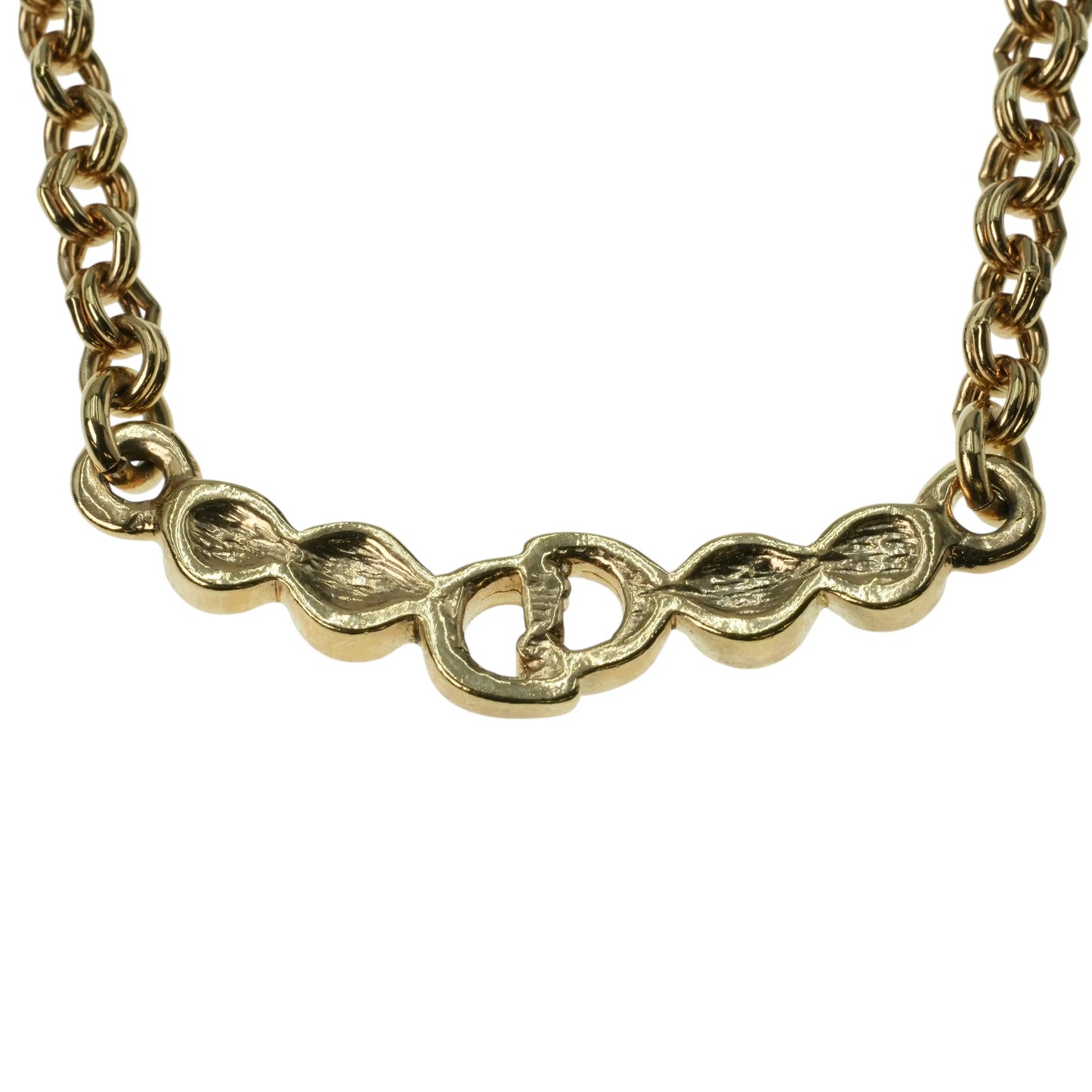 Dior CD Logo Rhinestone Necklace - Gold Plated - 31809