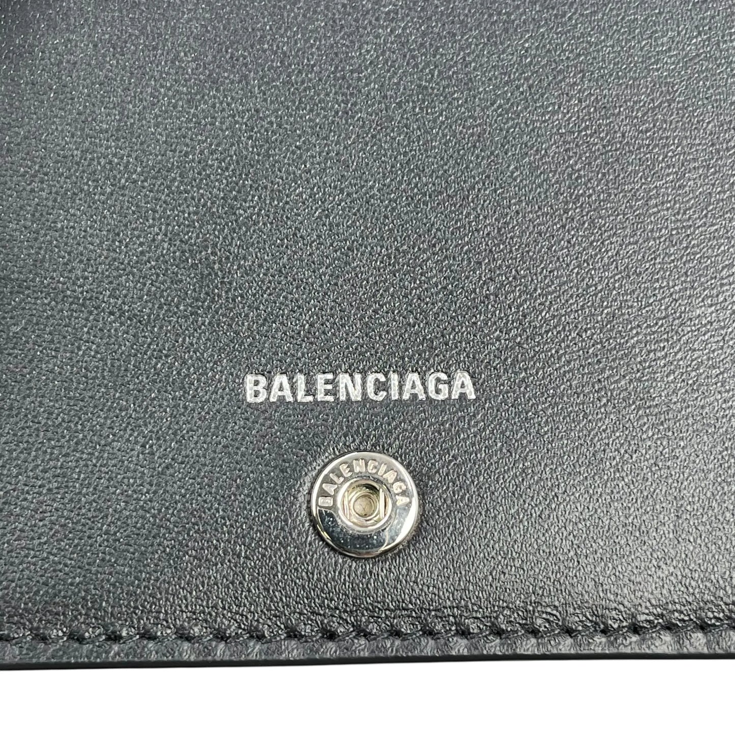 BALENCIAGA Paper Compact Wallet Crocodile - Black