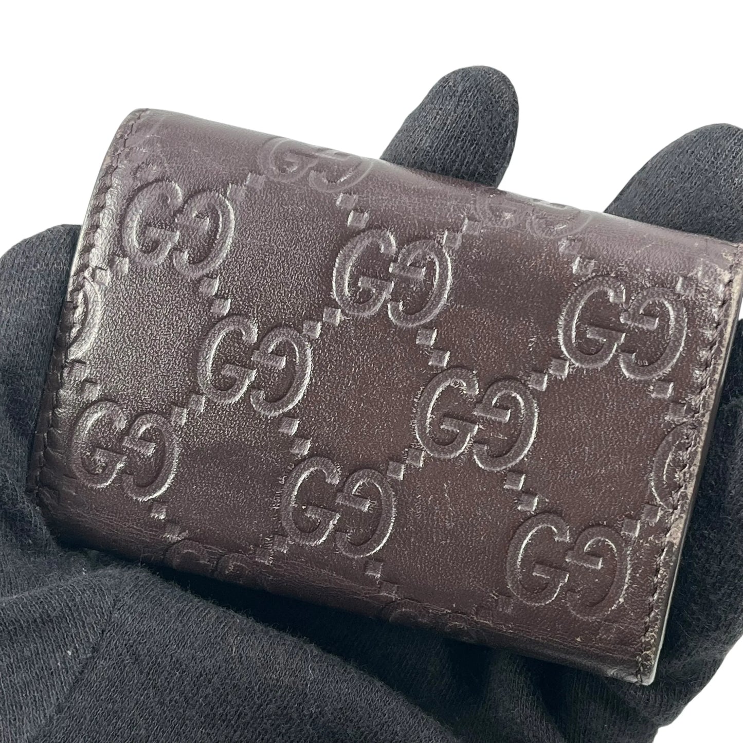 GUCCI Guccissima Key Case - Darkbrown