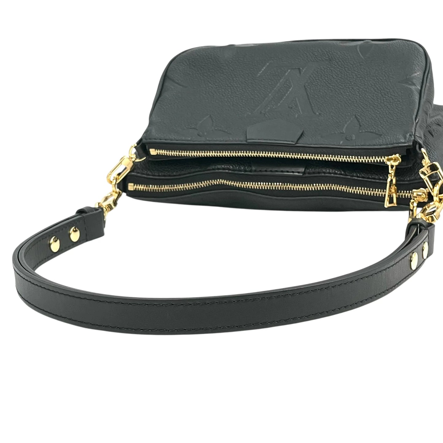 Louis Vuitton Monogram Empreinte Multi Pochette Hand Bag - Black