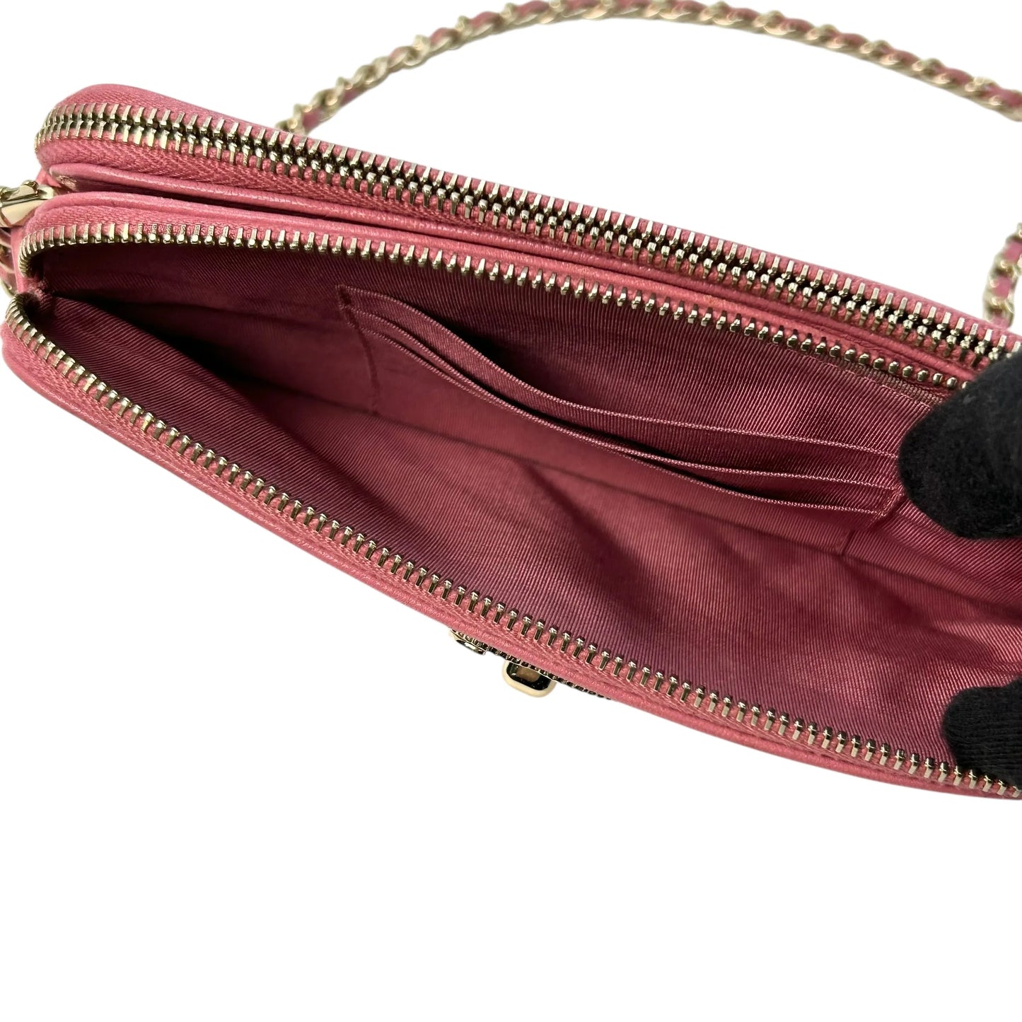 CHANEL Materasse Caviarskin Chain Wallet - Pink - 31343