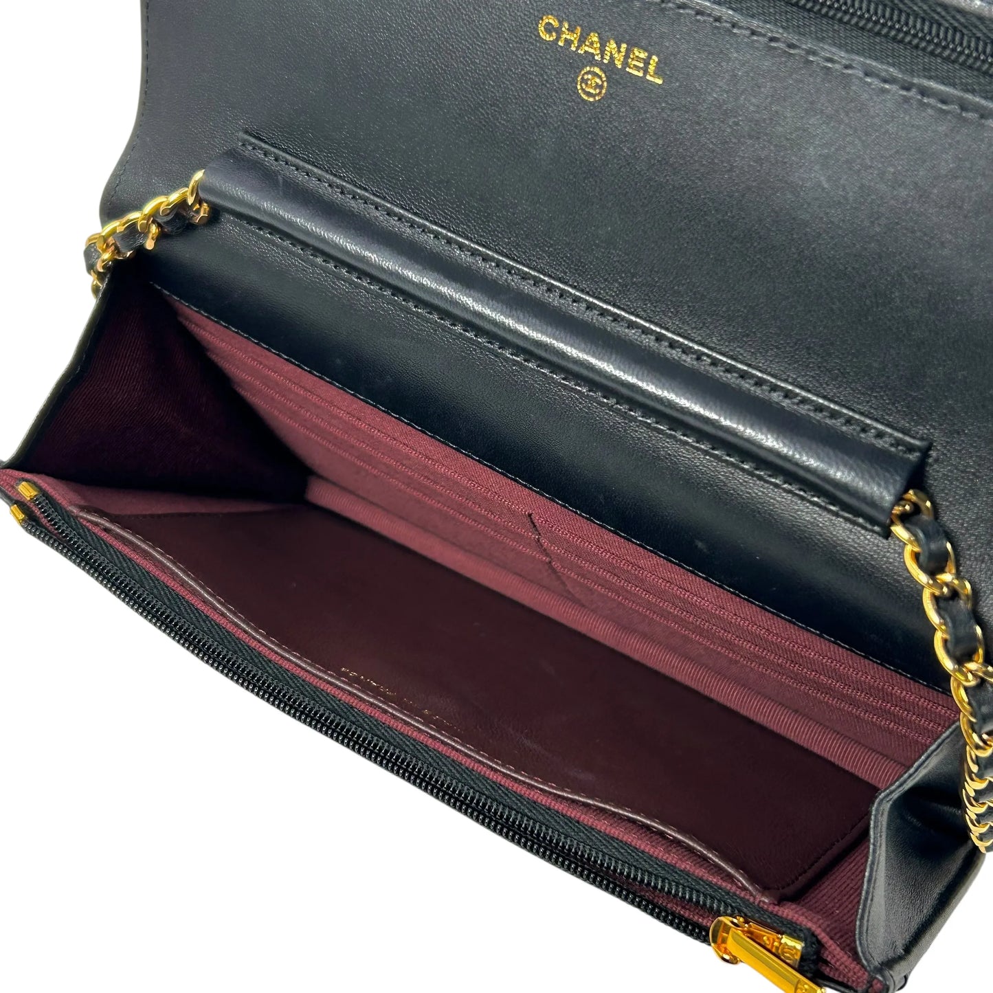 CHANEL Materasse Lambskin Chain Wallet Shoulder Bag - Black