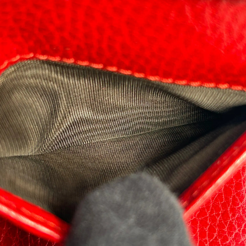 GUCCI GG Marmont Leather Trifold Compact Wallet - Red