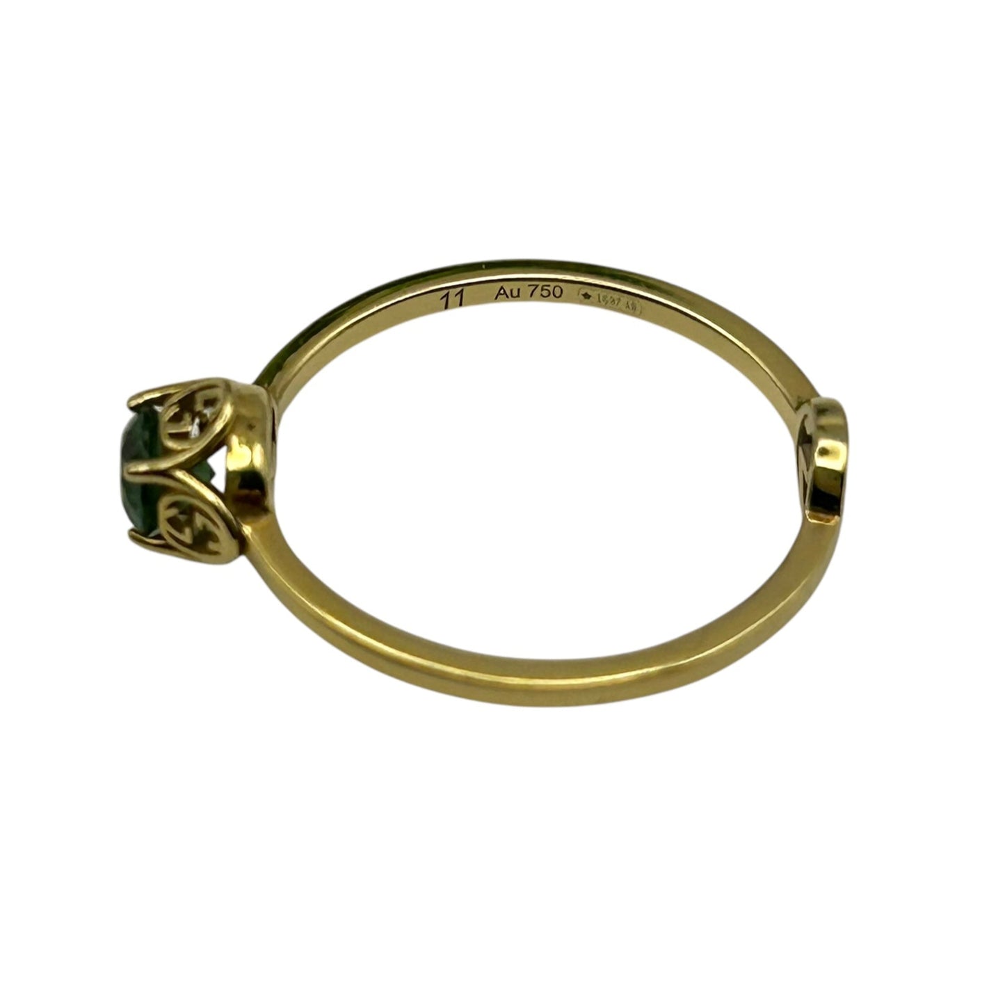 GUCCI Interlocking G Tormaline Ring 18KYG Jewelry