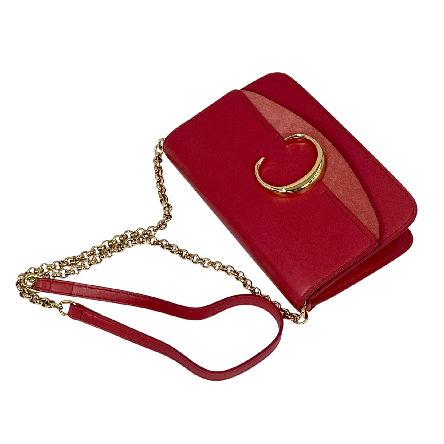 Chloé C Chain Shoulder Bag - Pink×Red