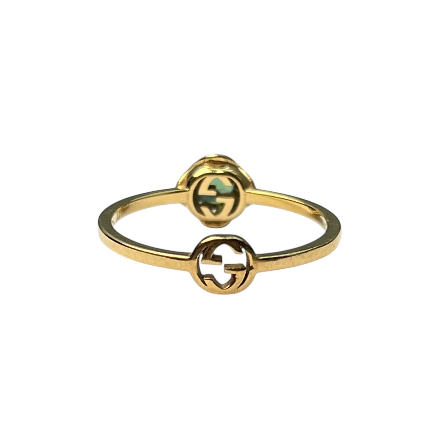 GUCCI Interlocking G Tormaline Ring 18KYG Jewelry