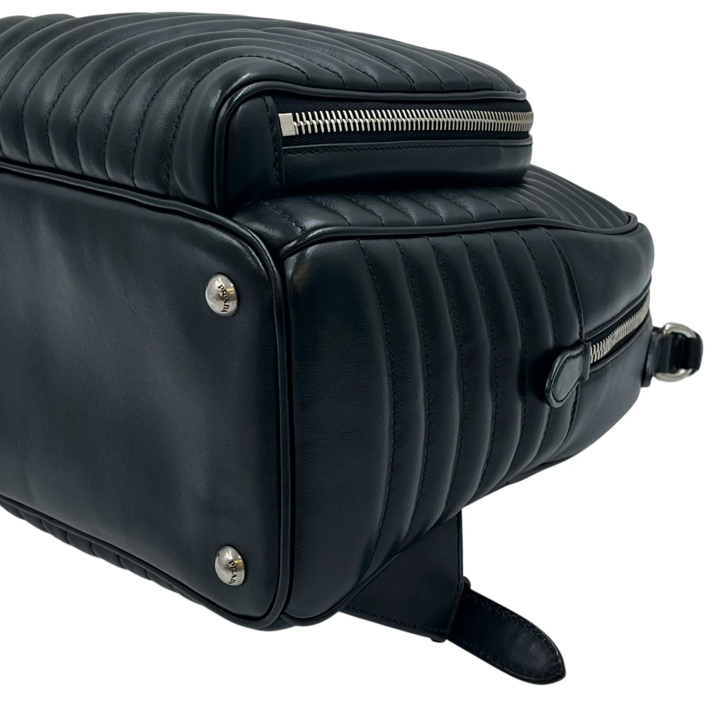PRADA Diagramme Leather Backpack - Black