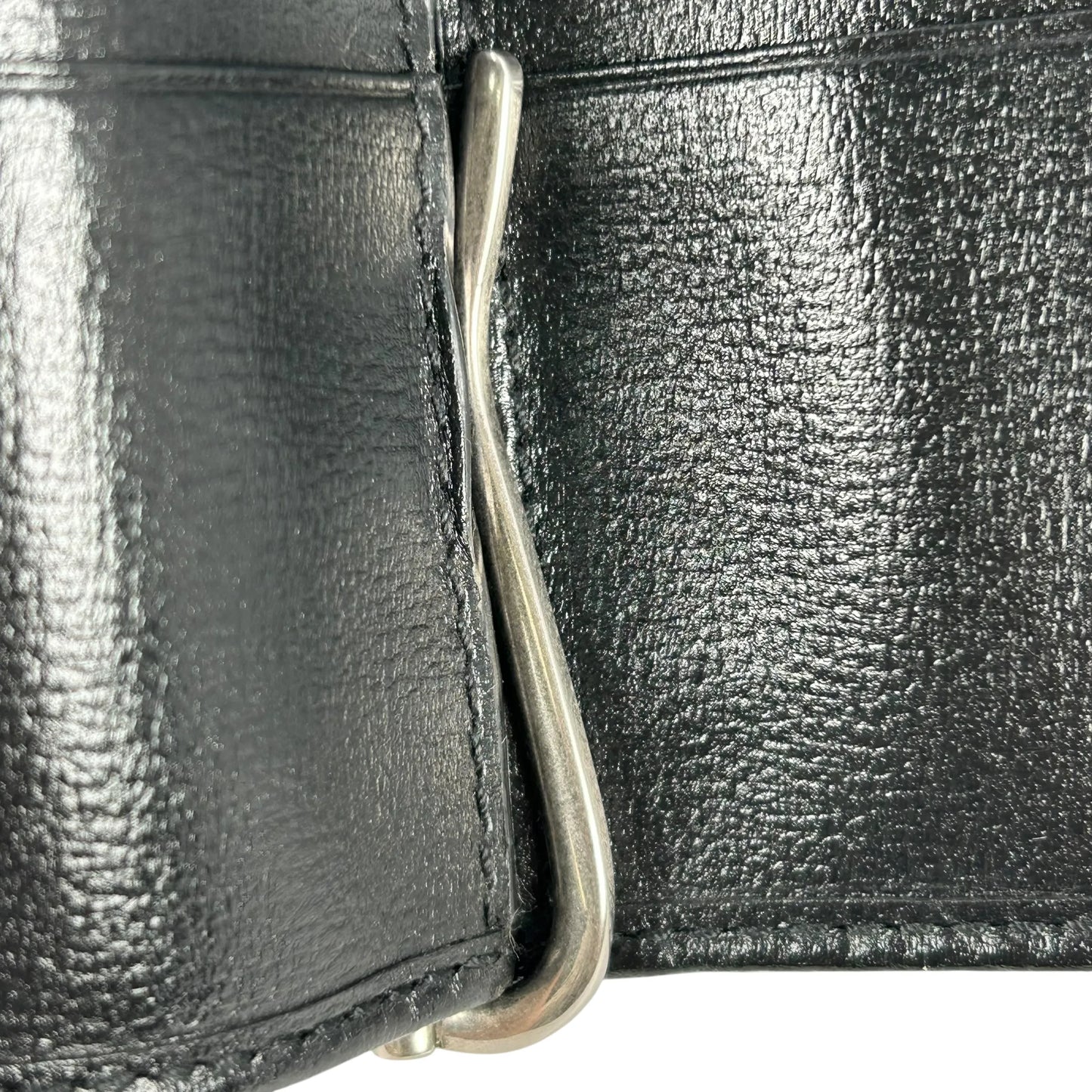 GUCCI Interloking G GG Supreme Money Clip Compact Wallet - Black