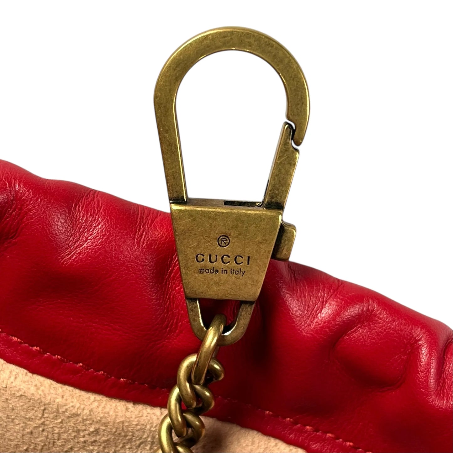 GUCCI GG Marmont Mini Bucket Bag - Red