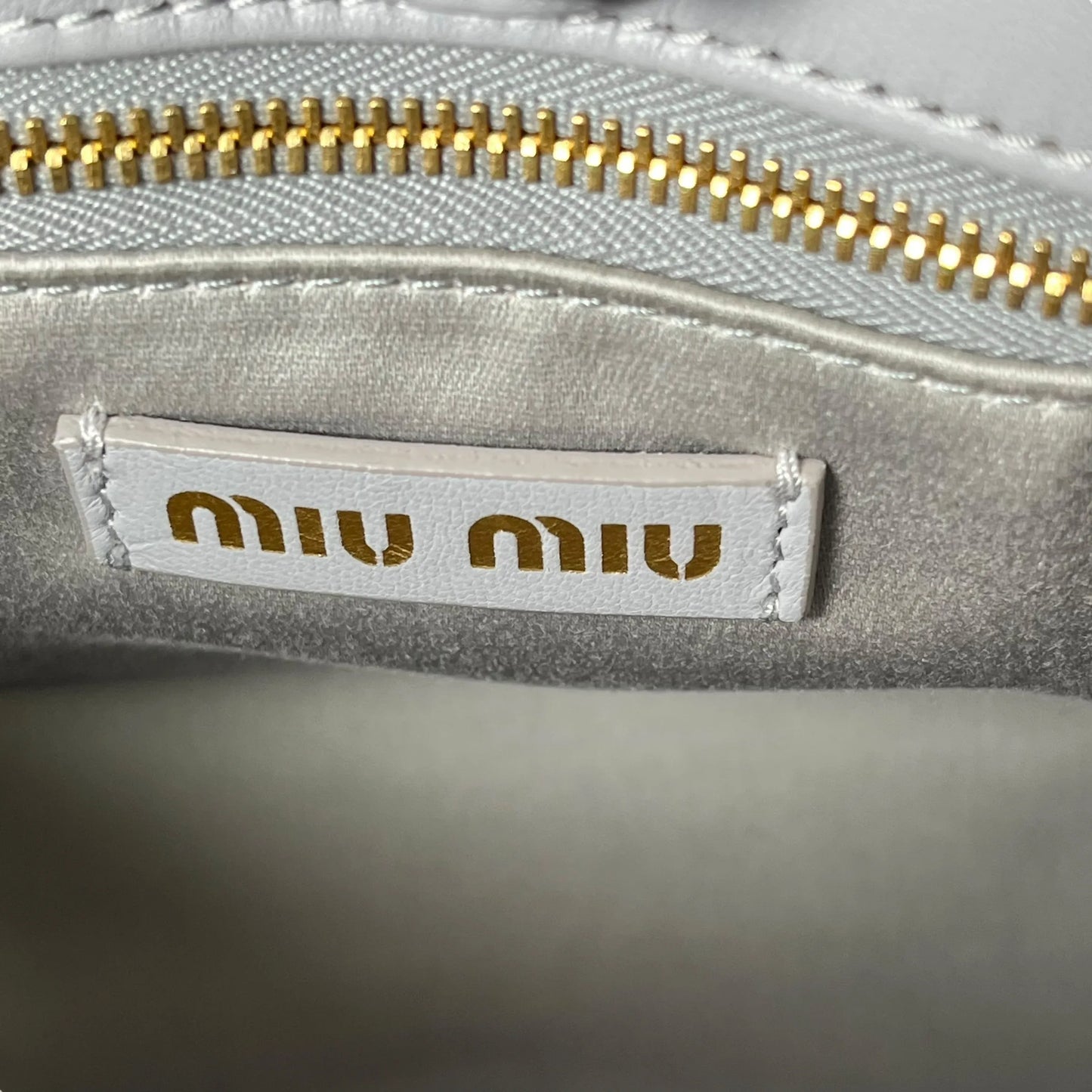 Miu Miu Materasse Nappa Leather Hand Bag - Gray