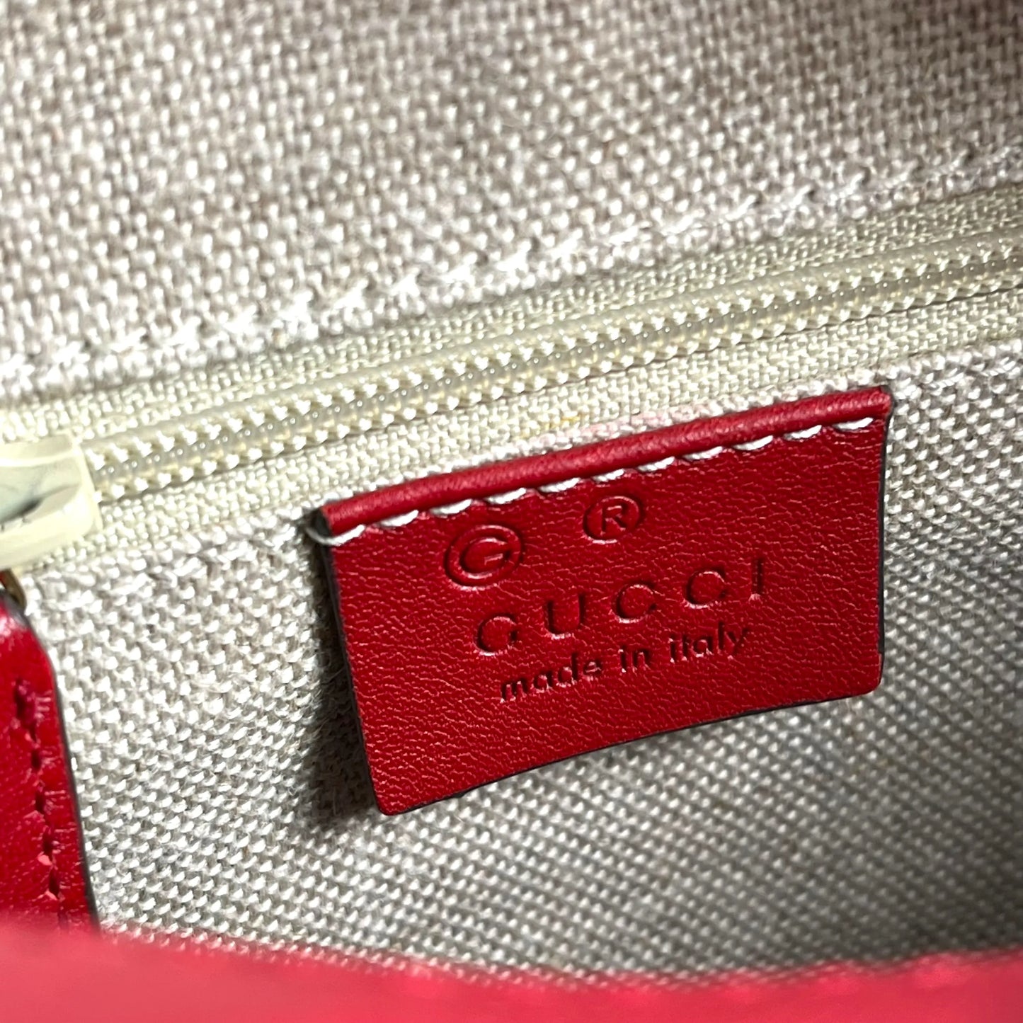 GUCCI Micro Guccissima Hand Bag - Red