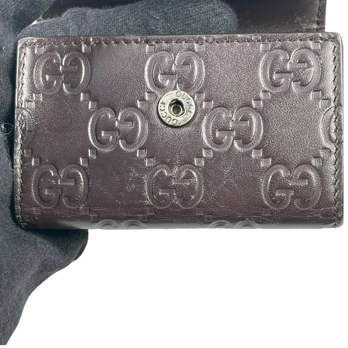 GUCCI Guccissima Key Case - Darkbrown